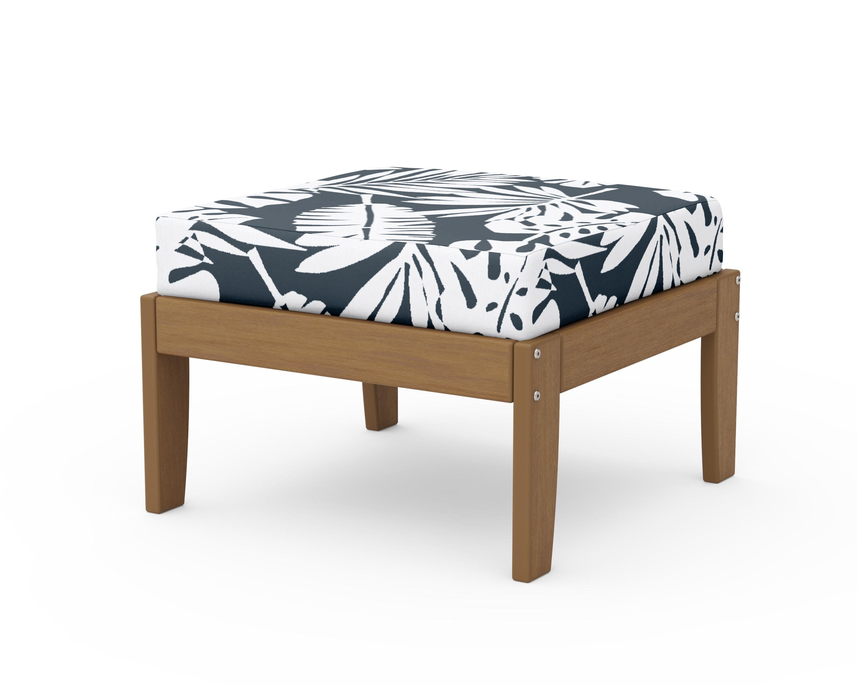 Modular Ottoman - Classic in Natural / Leaf Marine Indigo