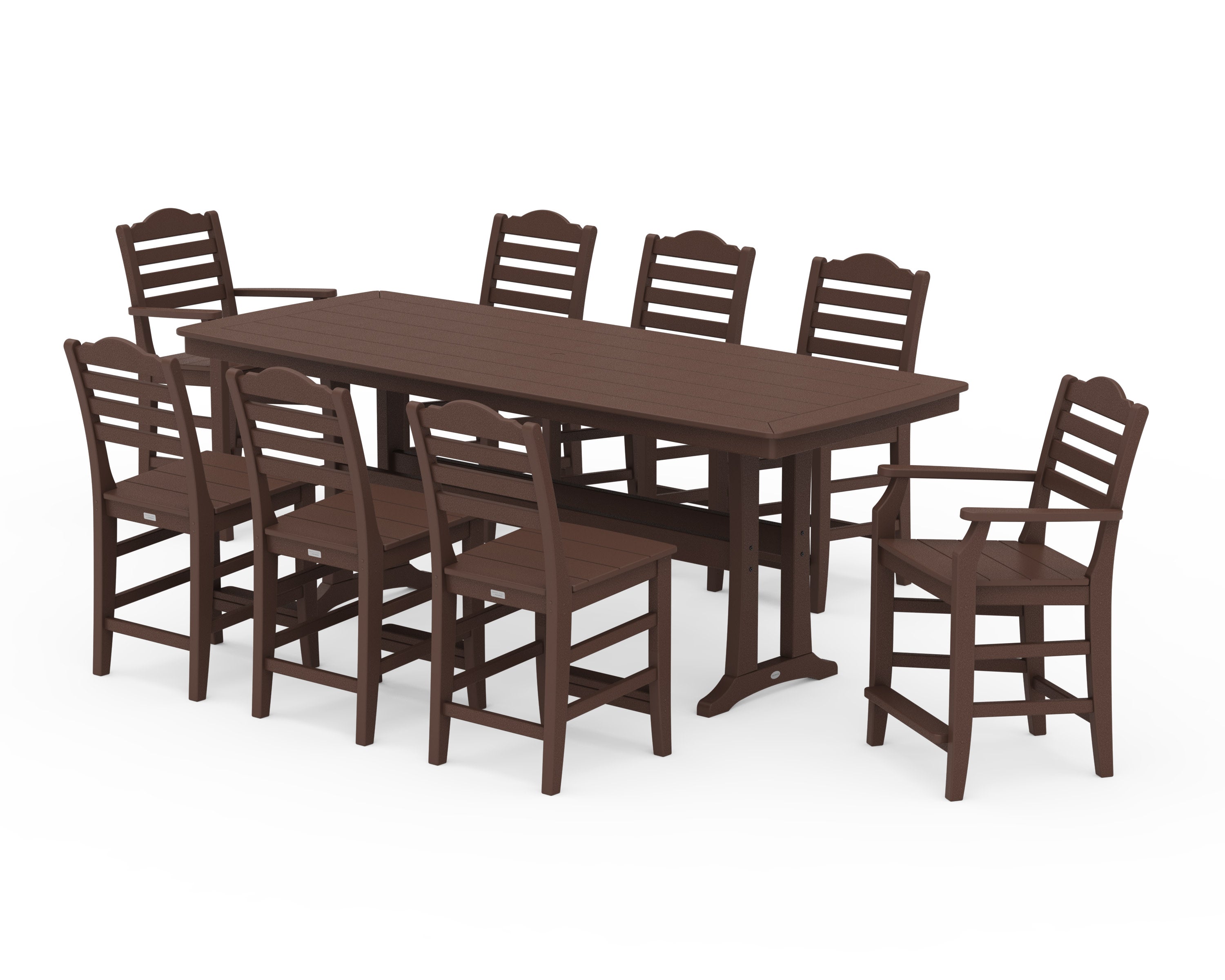 Savannah 9-Piece Counter Set with Trestle Legs in Mahogany