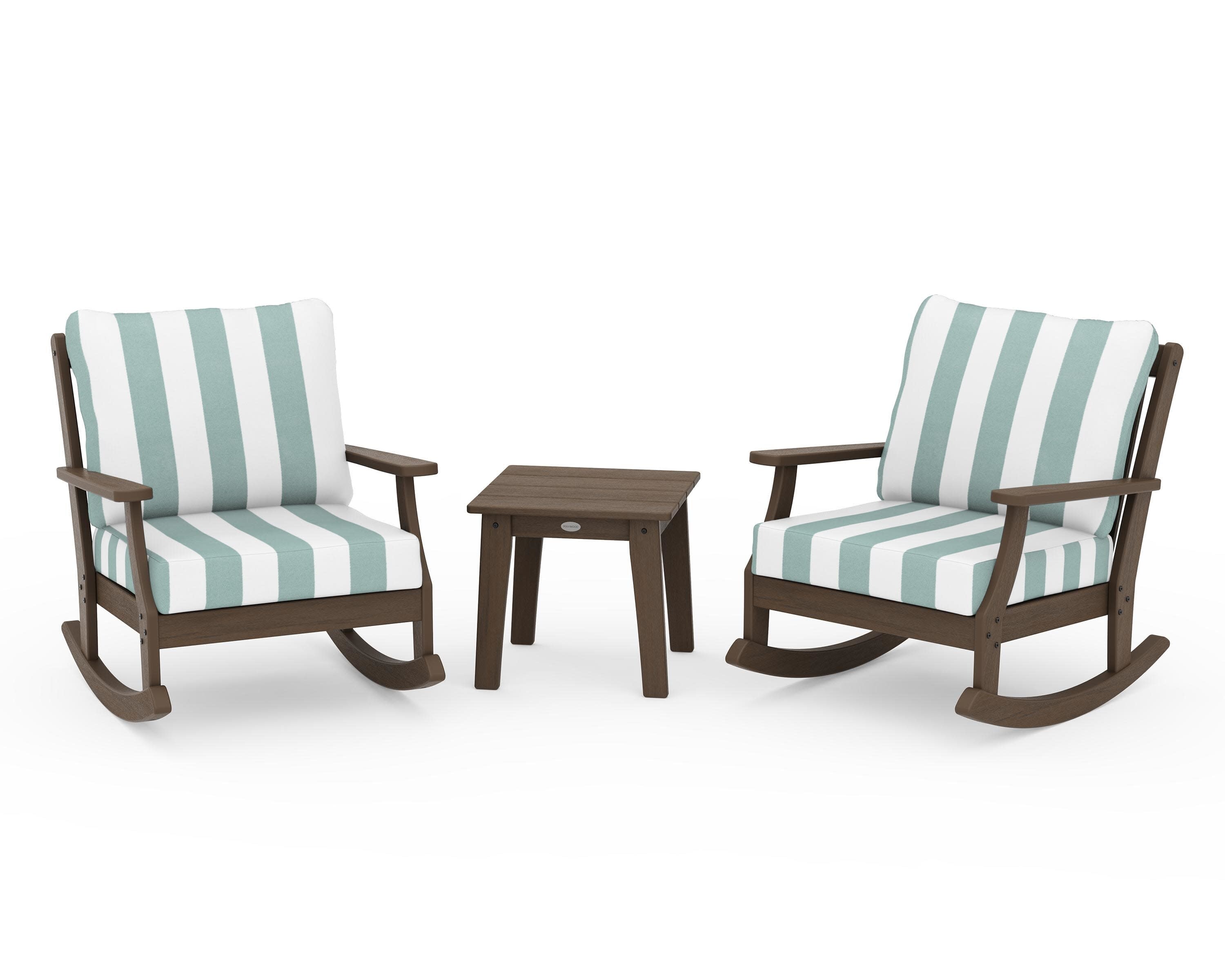 Braxton 3-Piece Deep Seating Rocker Set in Kona / Cabana Stripe Glacier Spa