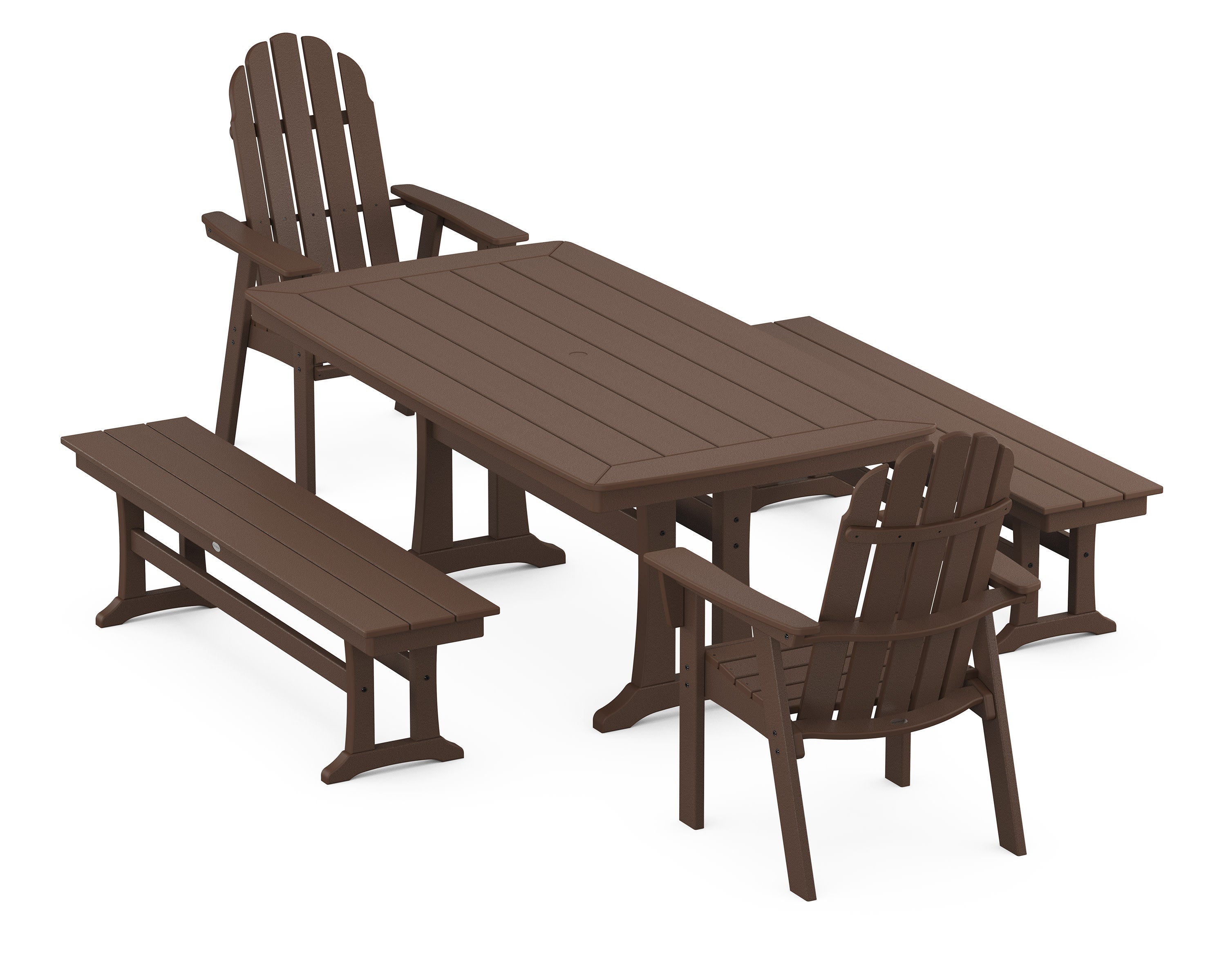 Vineyard Adirondack 5-Piece Dining Set with Trestle Legs in Mahogany
