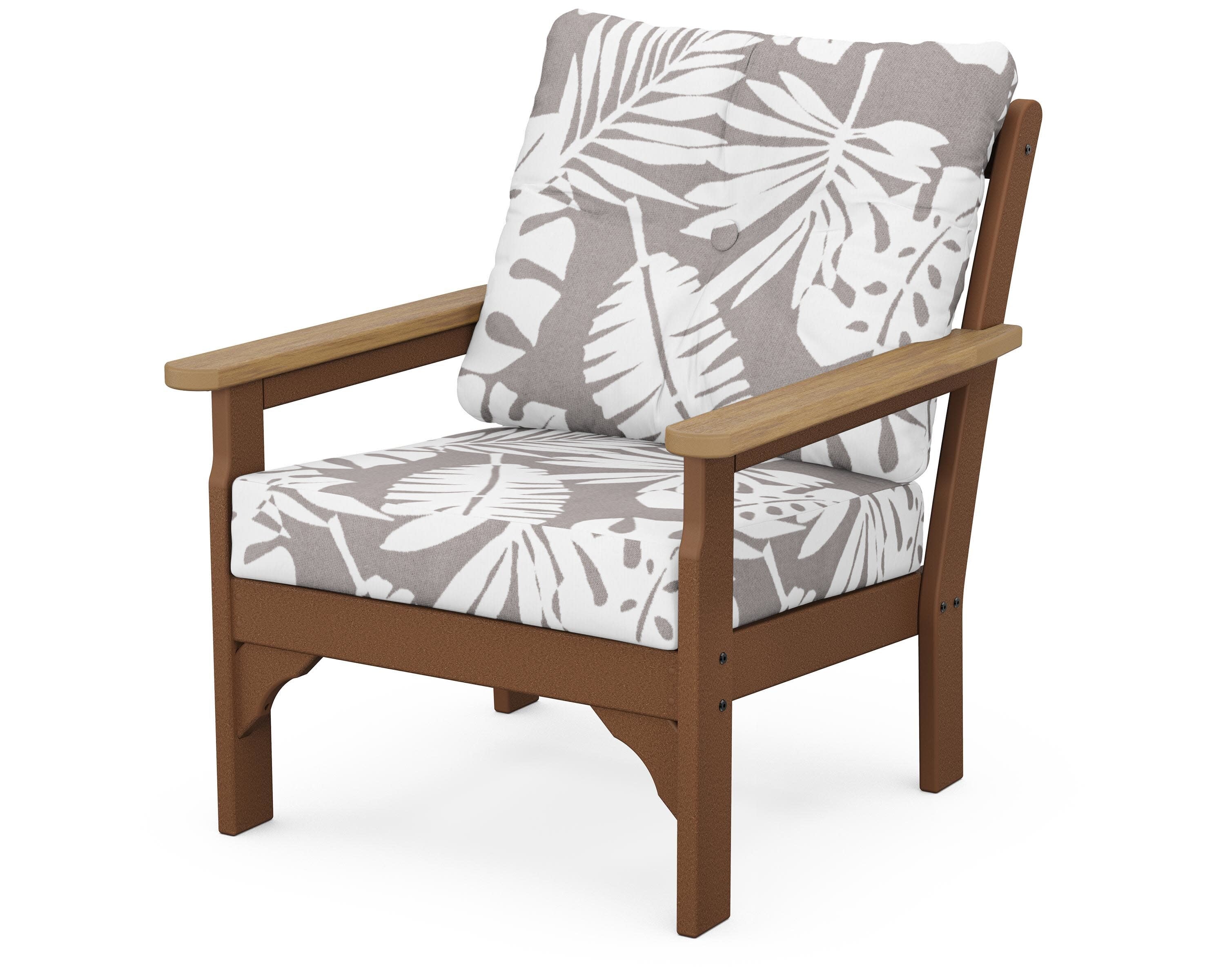 Vineyard Deep Seating Chair in Teak / Natural / Leaf Grey Mist