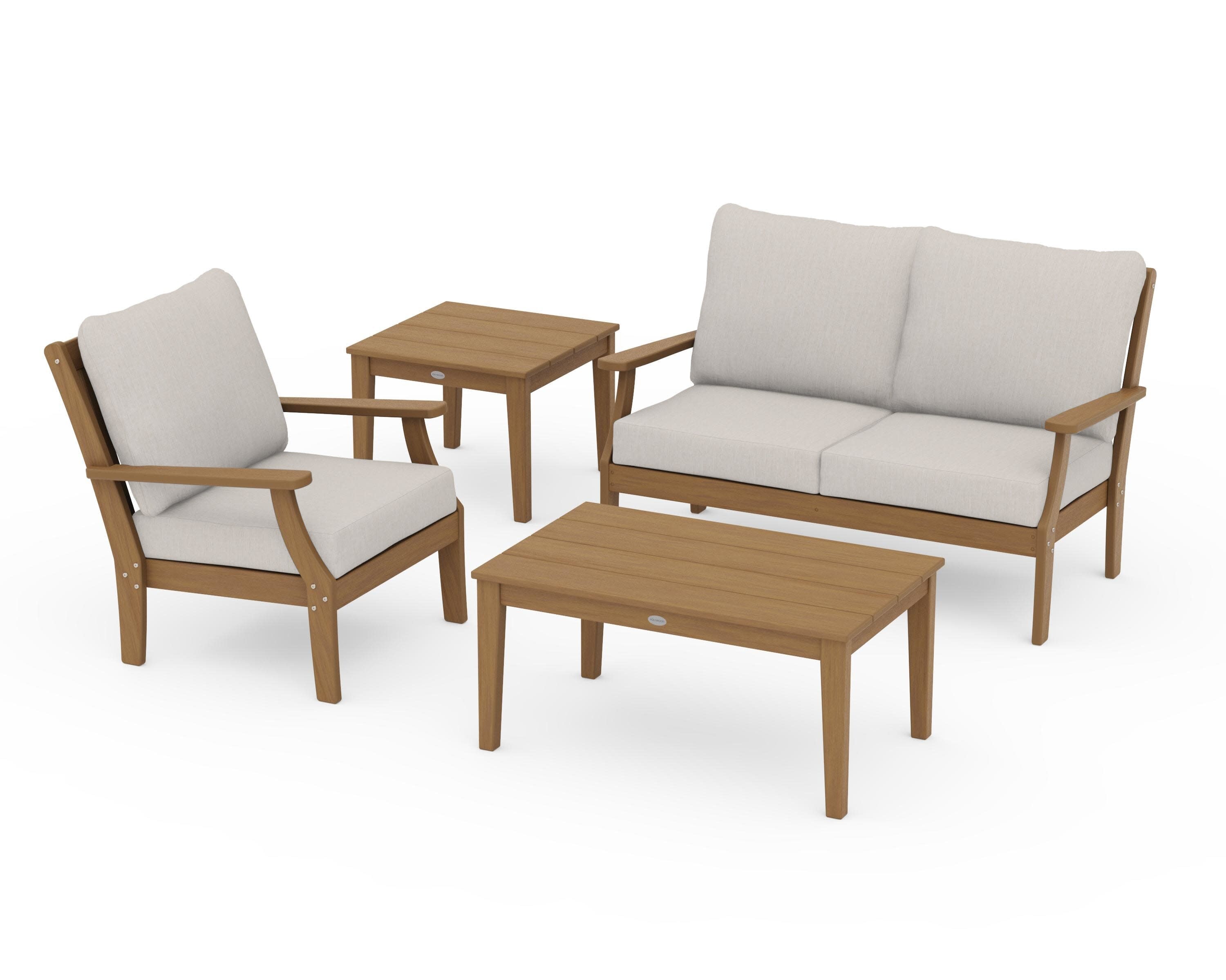 Braxton 4-Piece Deep Seating Set in Natural / Cast Ash