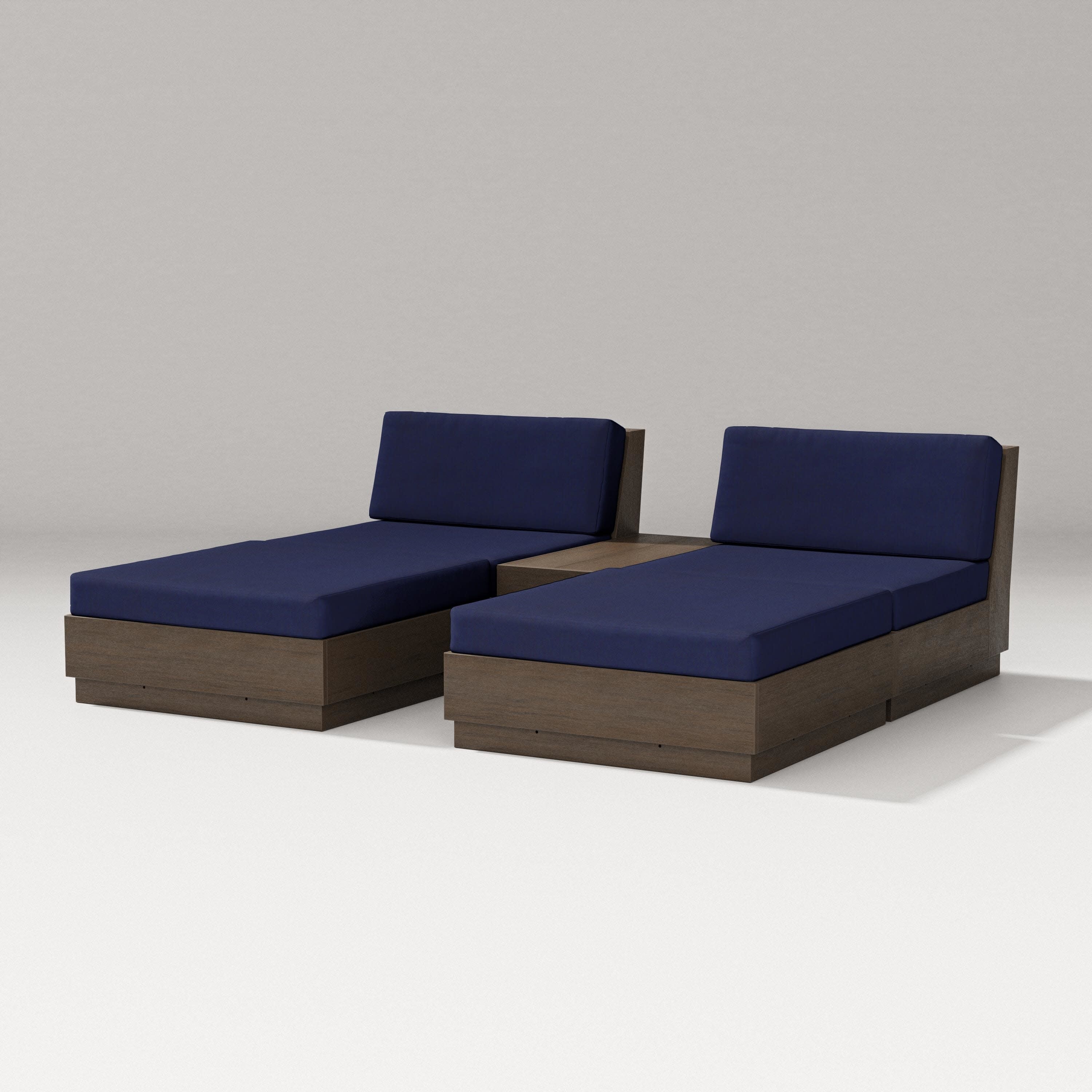 Elevate Double Chaise Set in Kona / Navy