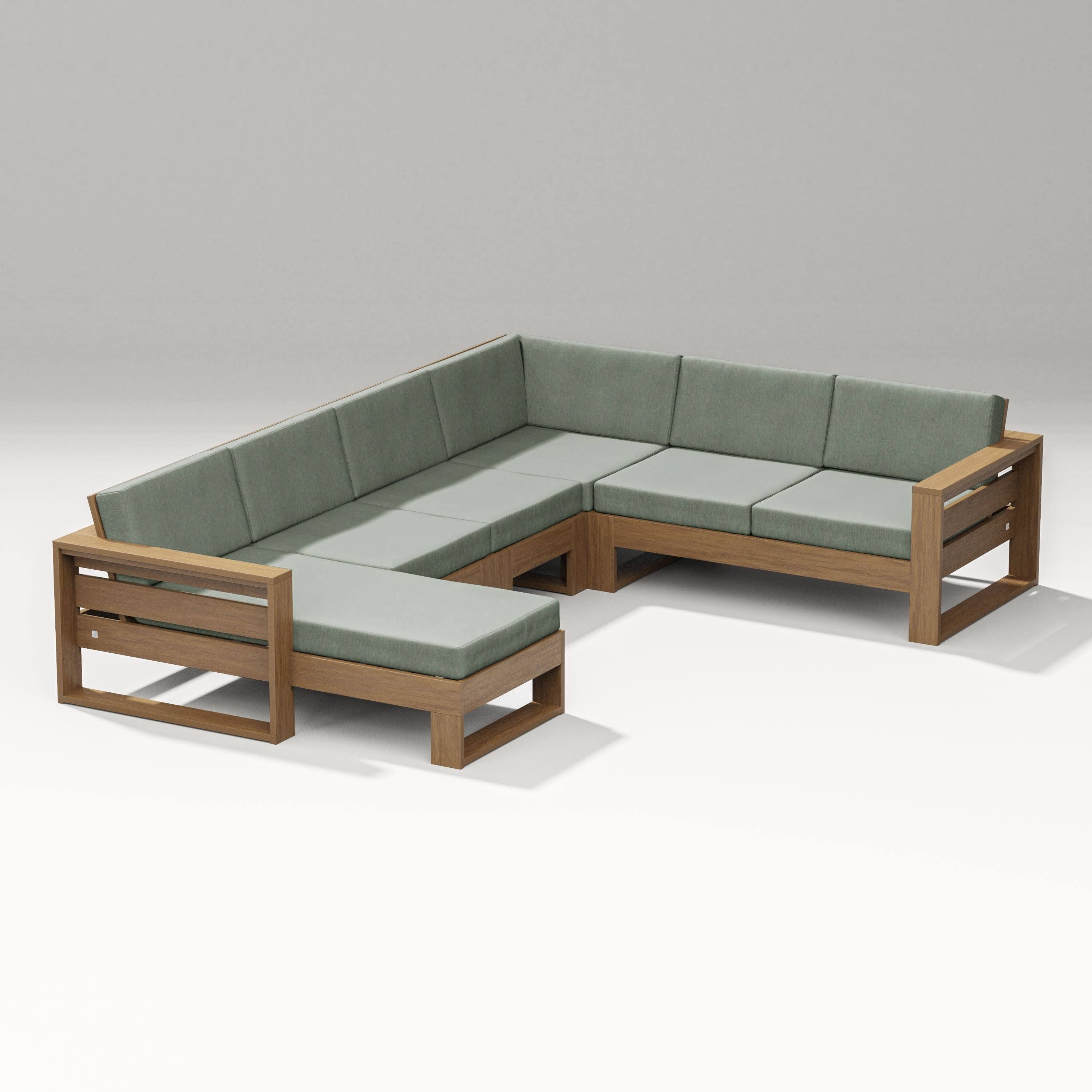 Latitude Corner Sectional with Left Chaise in Natural / Cast Sage