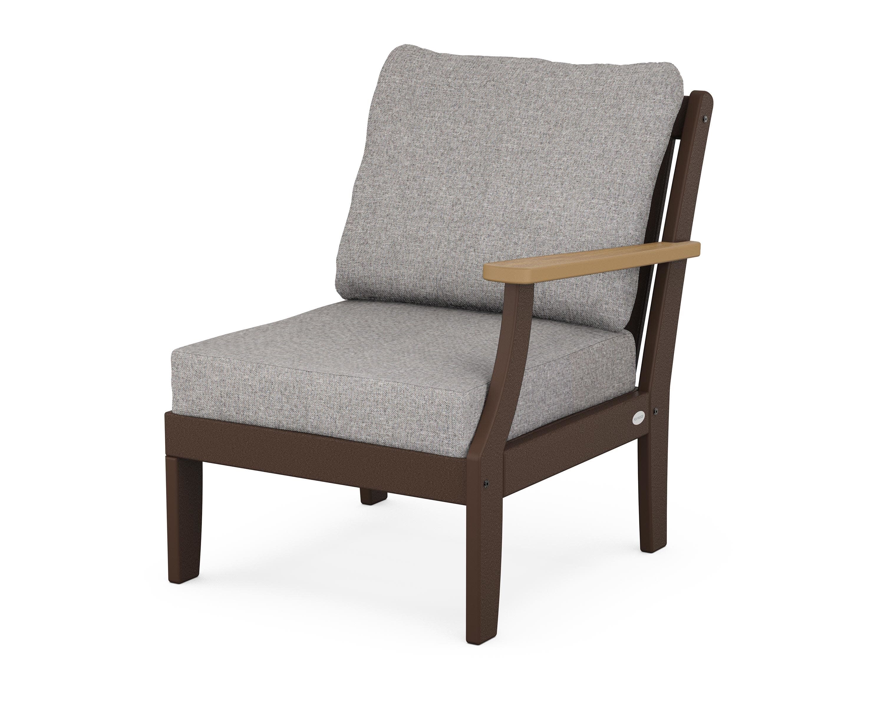 Braxton Modular Right Arm Chair in Mahogany / Natural / Grey Mist
