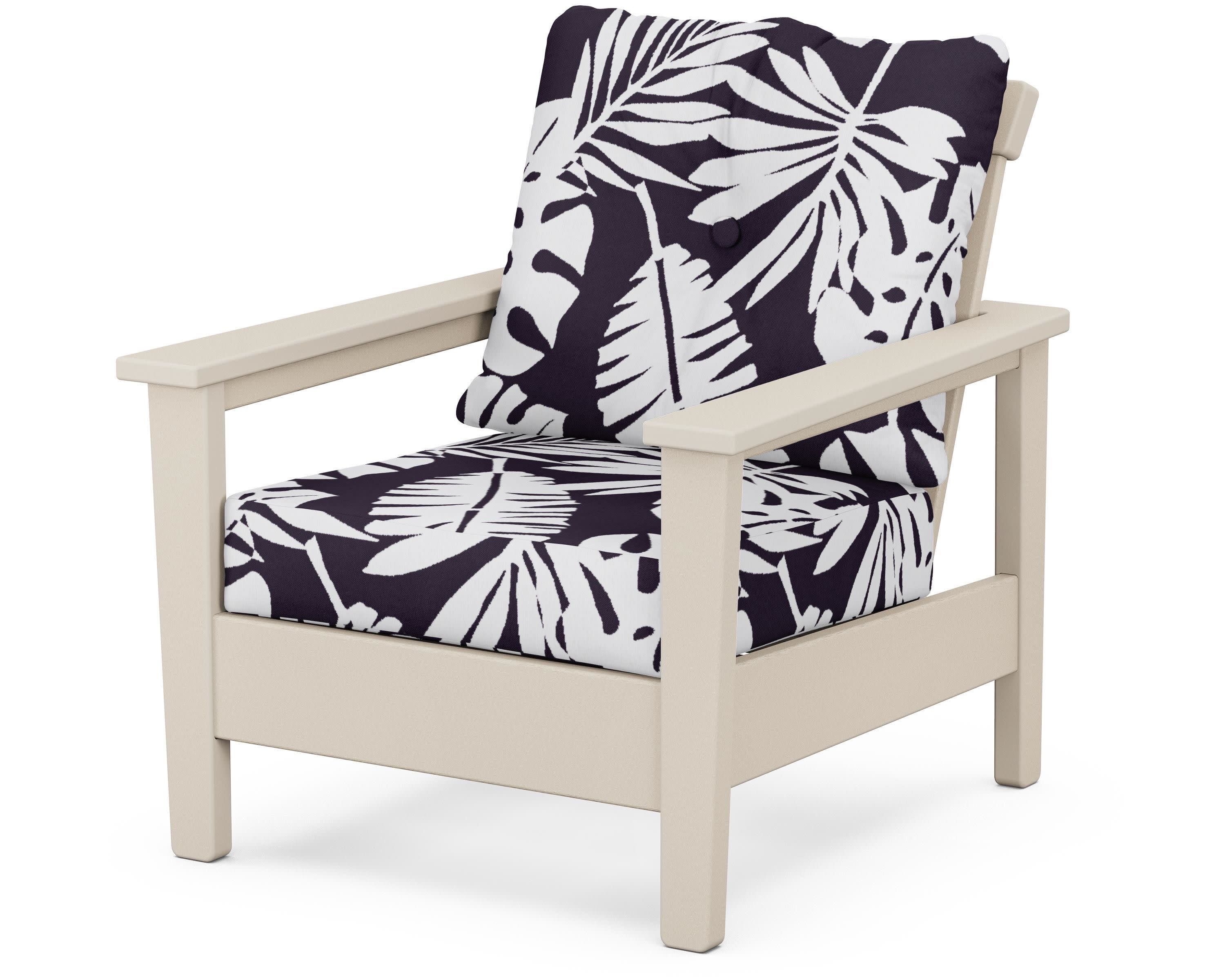 Prescott Deep Seating Chair in Sand / Leaf Navy