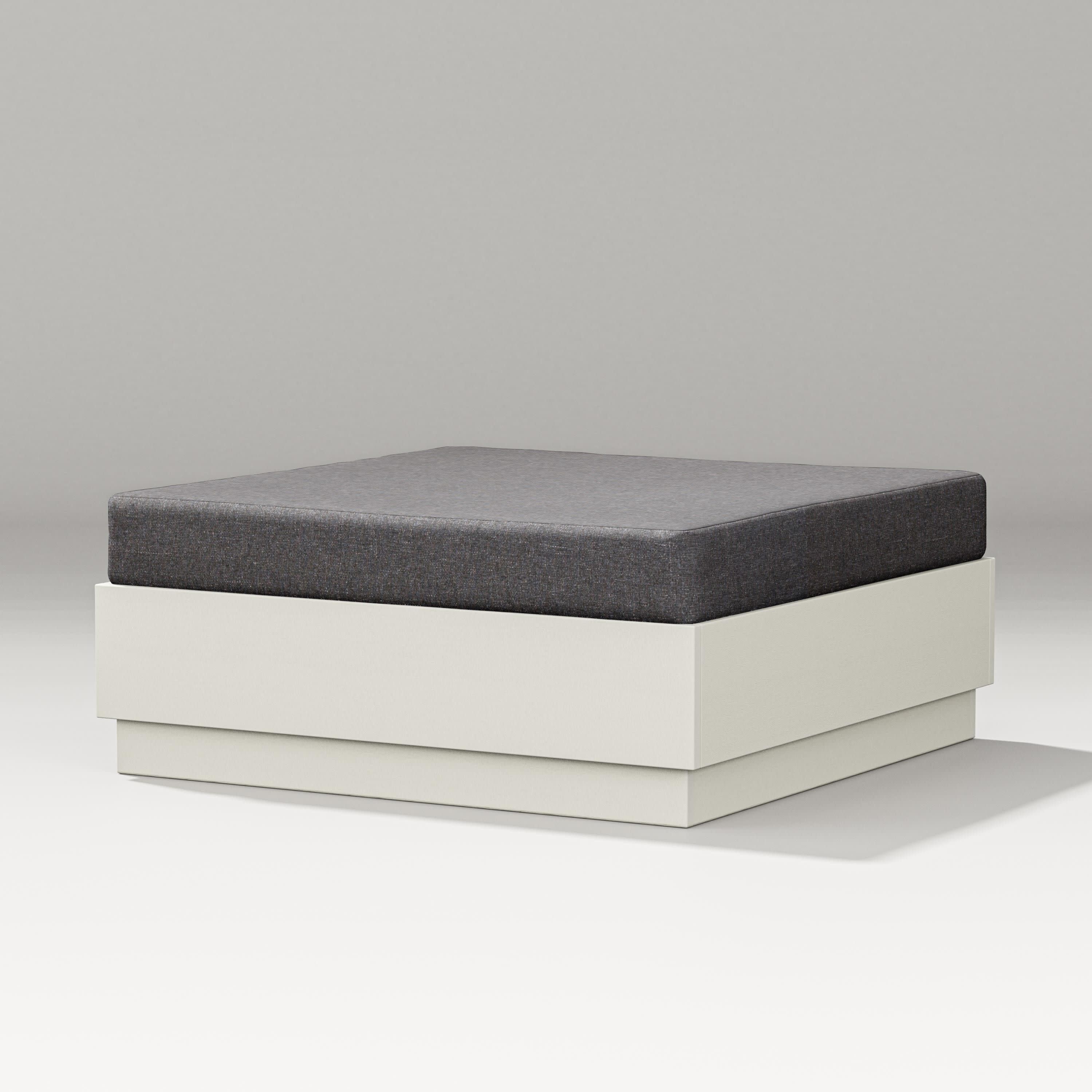 Elevate Lounge Ottoman in Vintage White / Ash Charcoal