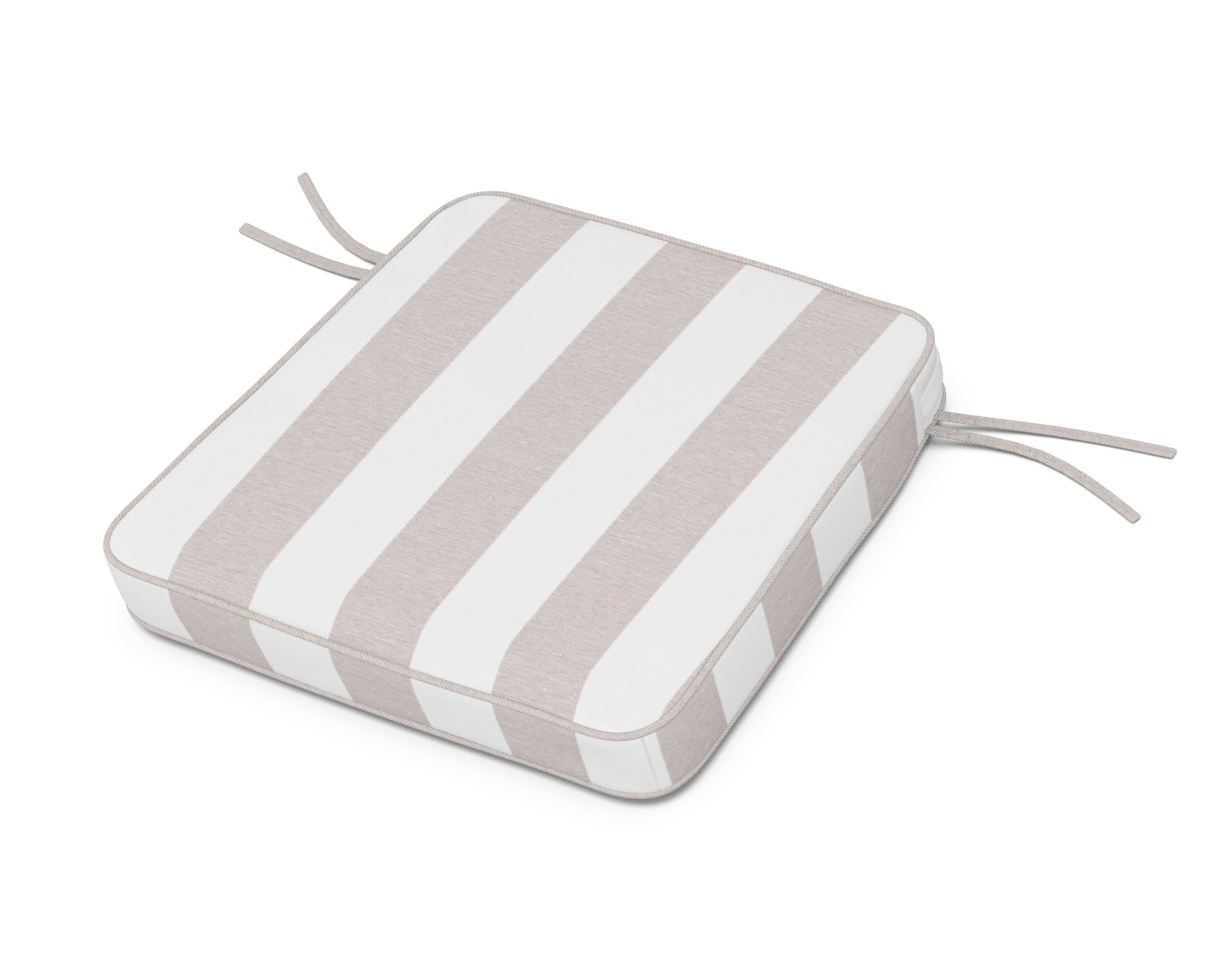 Acadia Dining Arm Seat Cushion in Cabana Stripe Dune Burlap