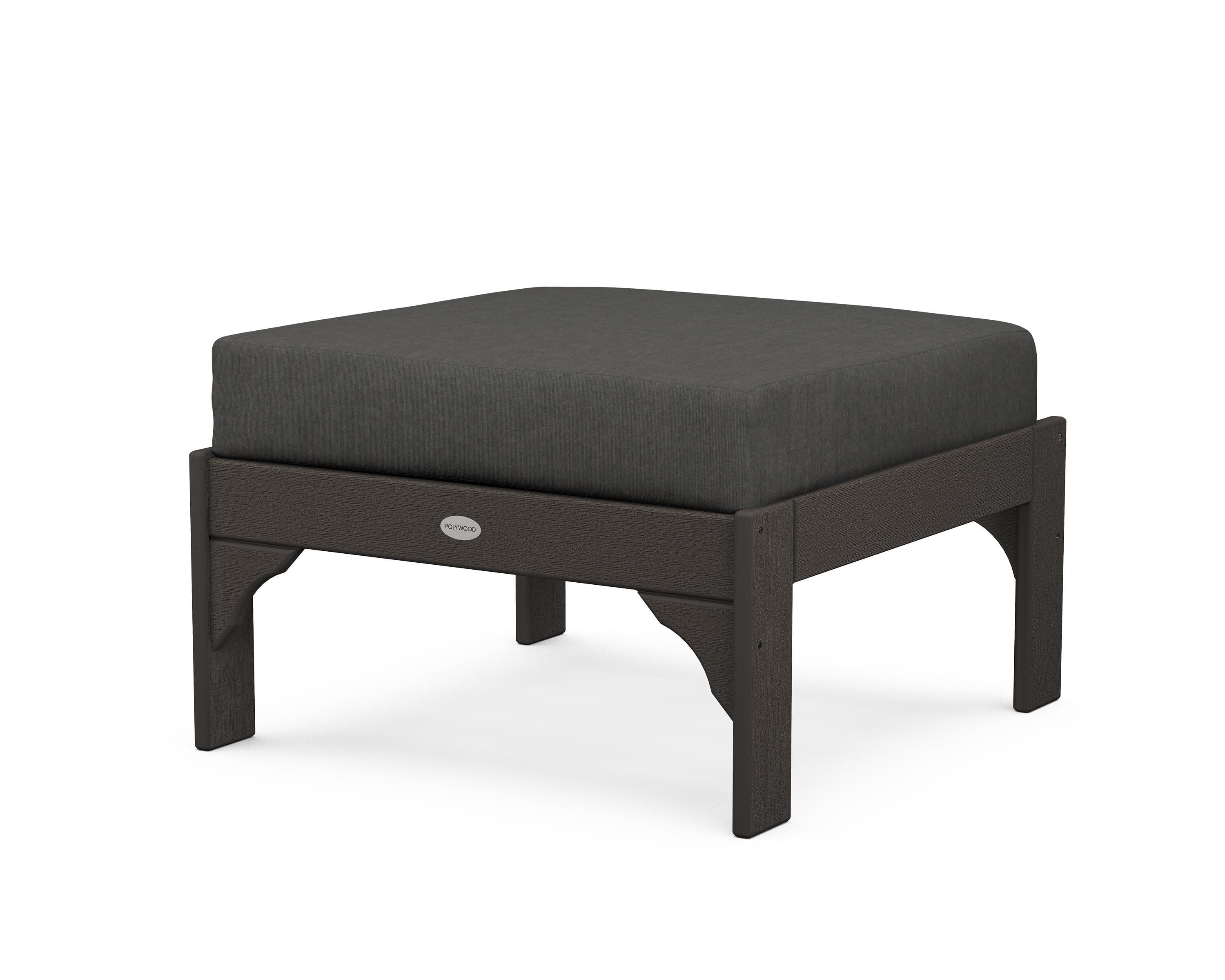 Vineyard Deep Seating Ottoman in Vintage Coffee / Spectrum Carbon