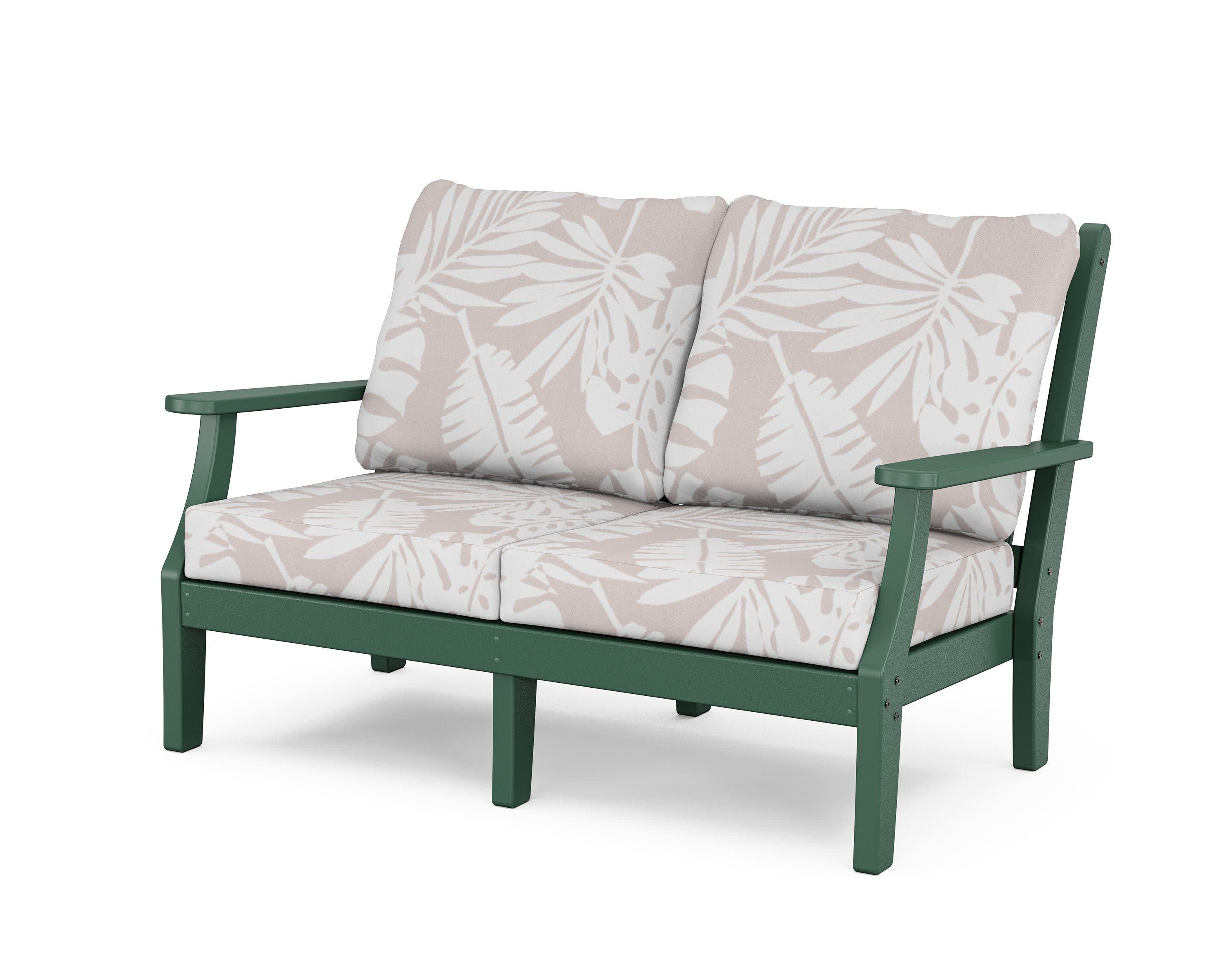 Wovendale Deep Seating Loveseat in Green / Leaf Dune Burlap