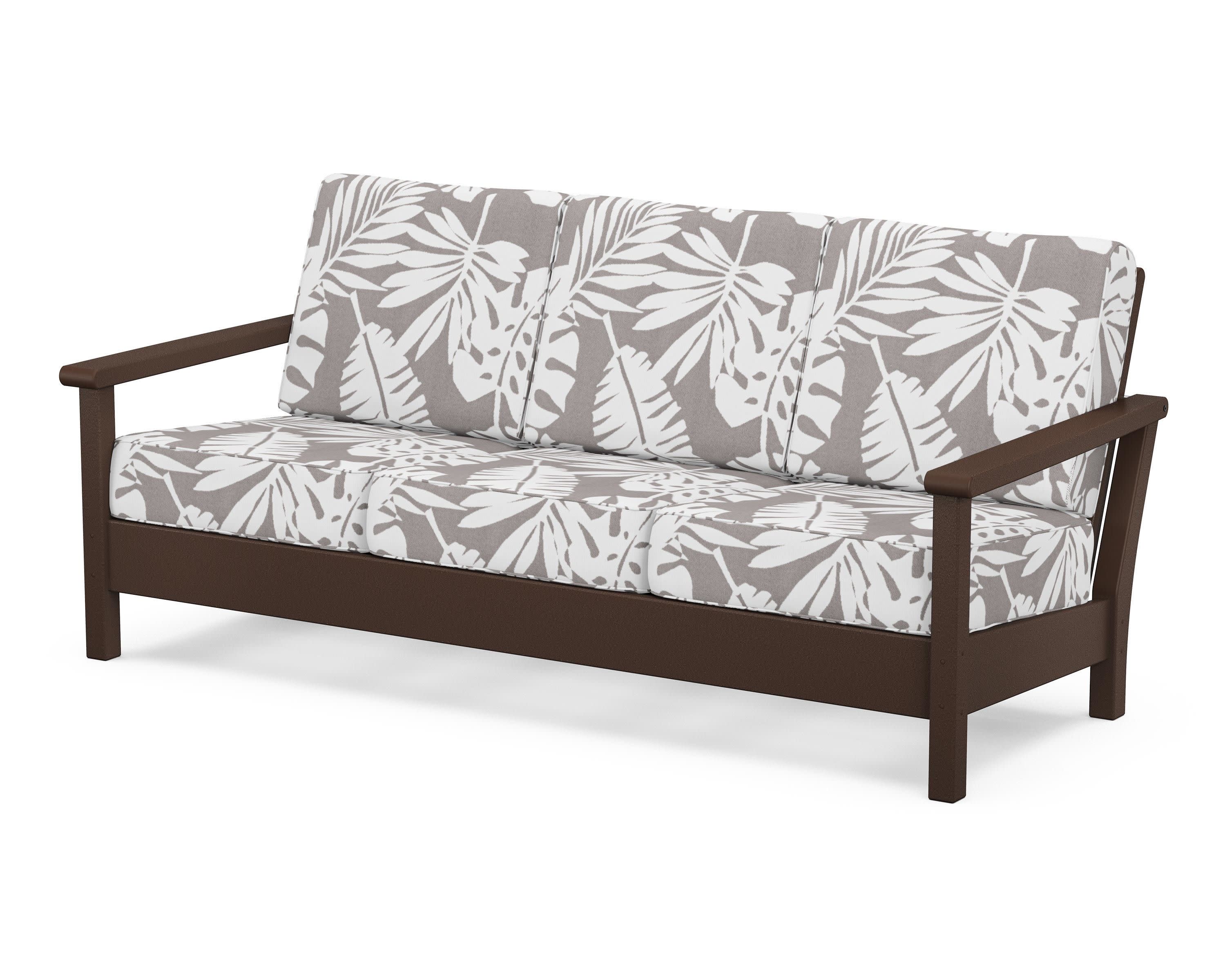 Harbour Deep Seating Sofa in Mahogany / Leaf Grey Mist