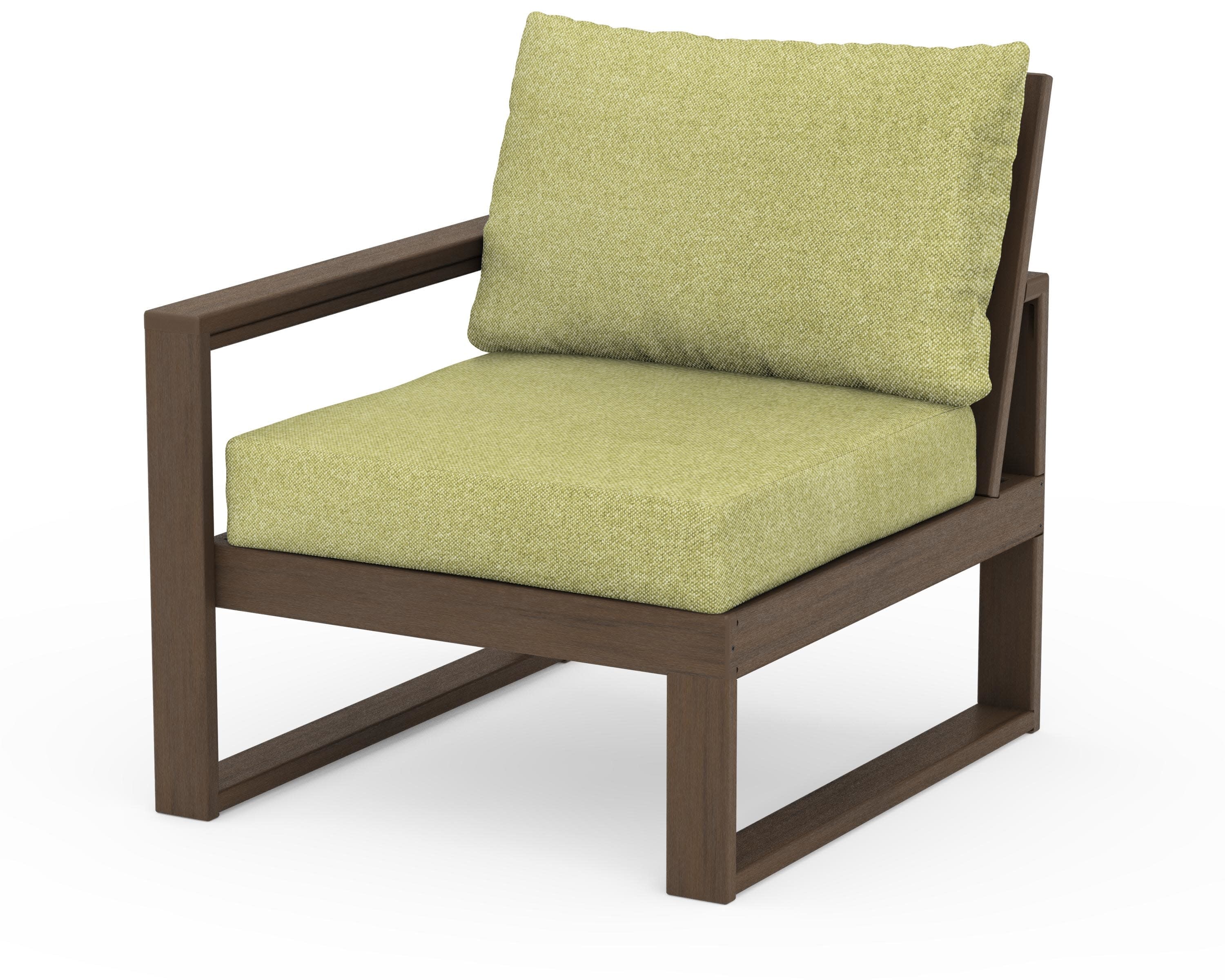 EDGE Modular Left Arm Chair in Kona / Chartreuse Boucle