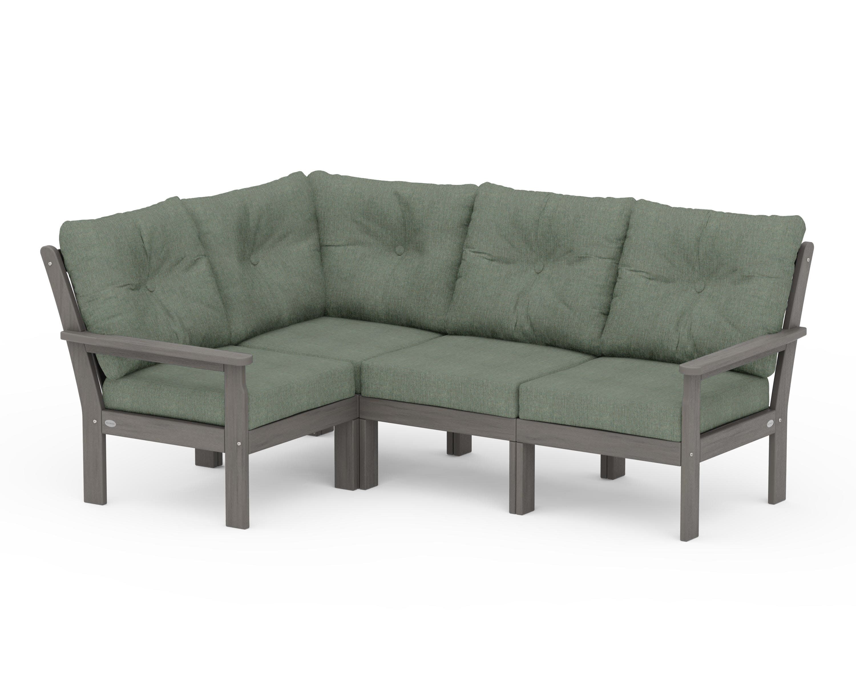 Vineyard 4-Piece Sectional in Driftwood / Cast Sage