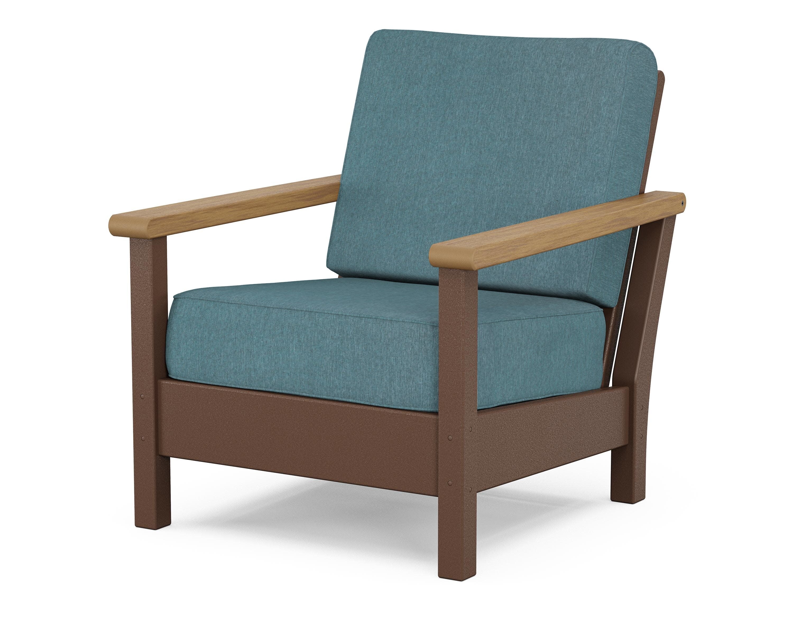 Harbour Deep Seating Chair in Mahogany / Natural / Ocean Teal