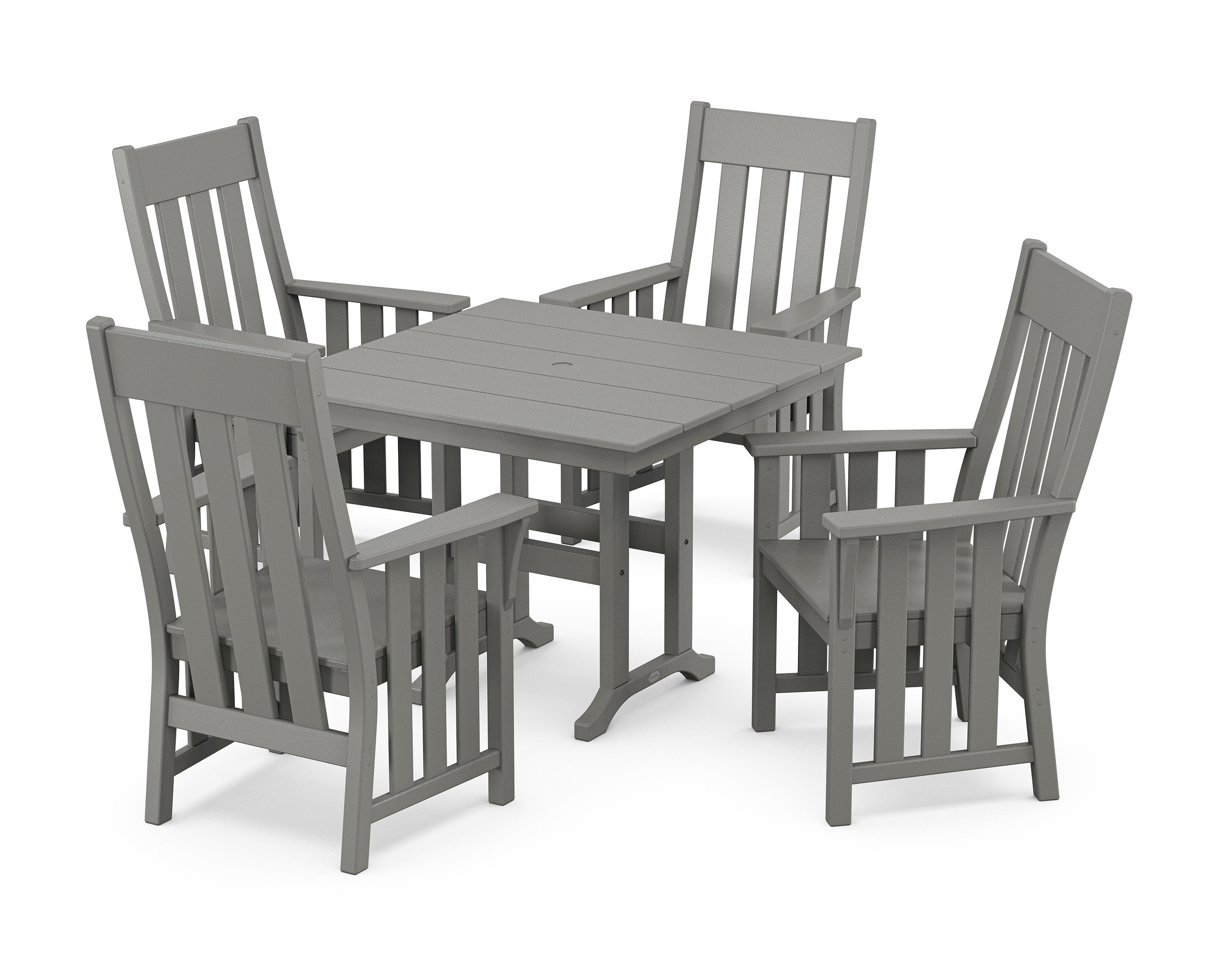 Acadia 5-Piece Farmhouse Dining Set in Slate Grey