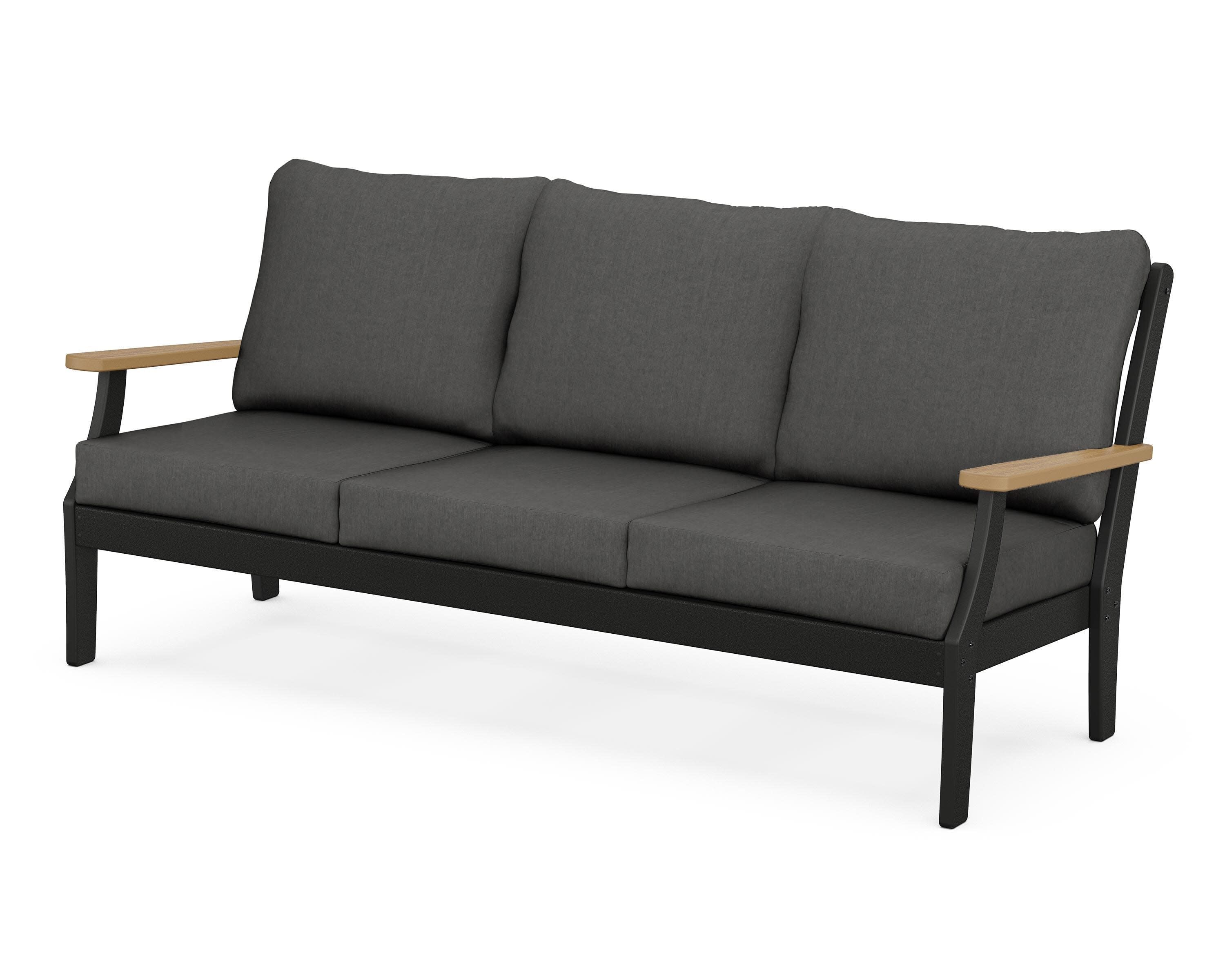 Braxton Deep Seating Sofa in Black / Natural / Spectrum Carbon