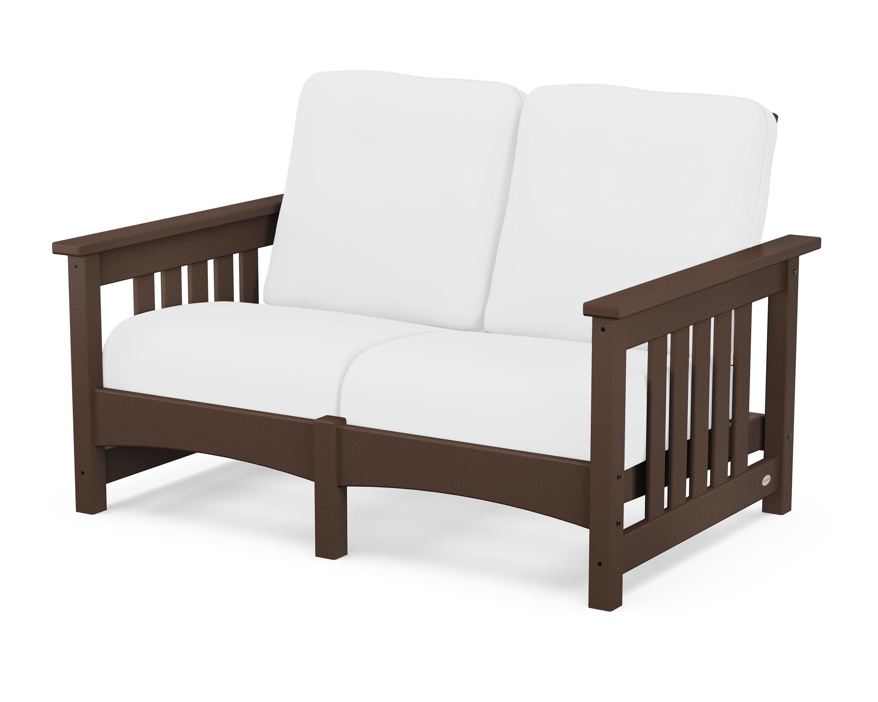 Club Mission Loveseat in Mahogany / Natural