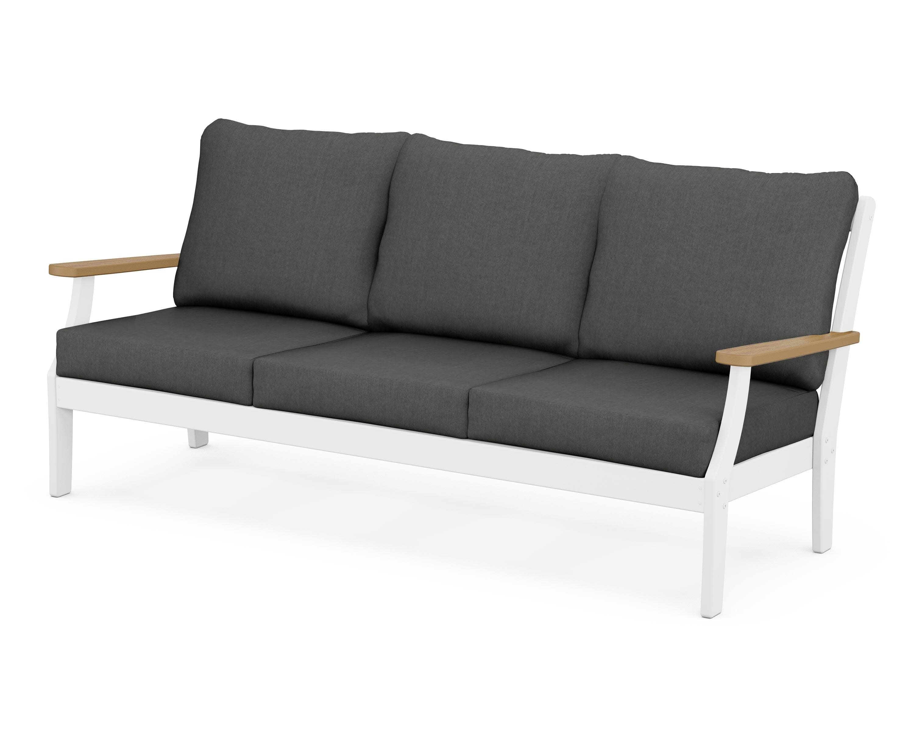 Braxton Deep Seating Sofa in White / Natural / Spectrum Carbon