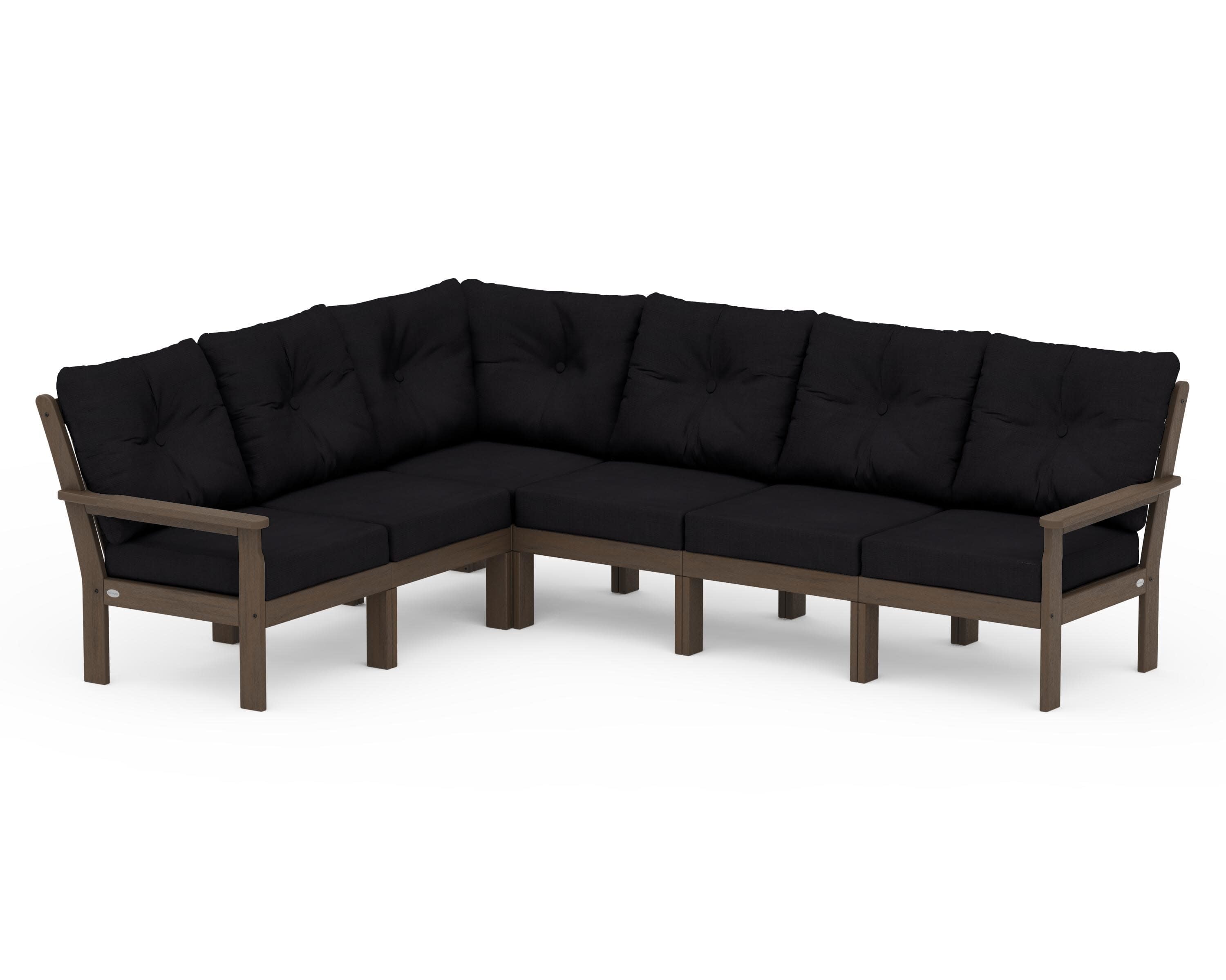 Vineyard 6-Piece Sectional in Kona / Midnight Linen