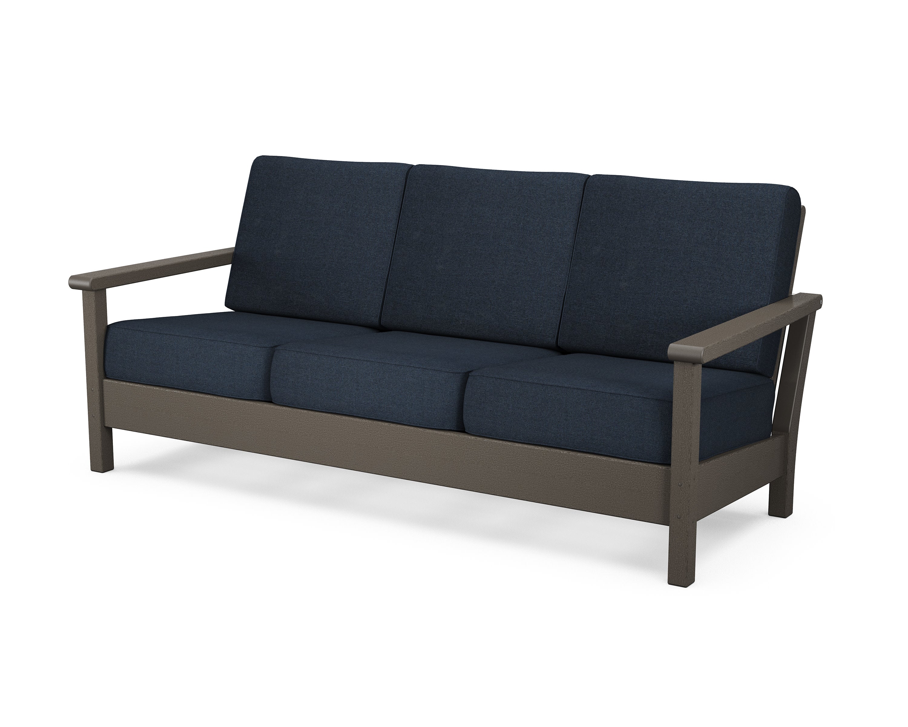 Harbour Deep Seating Sofa in Vintage Coffee / Marine Indigo