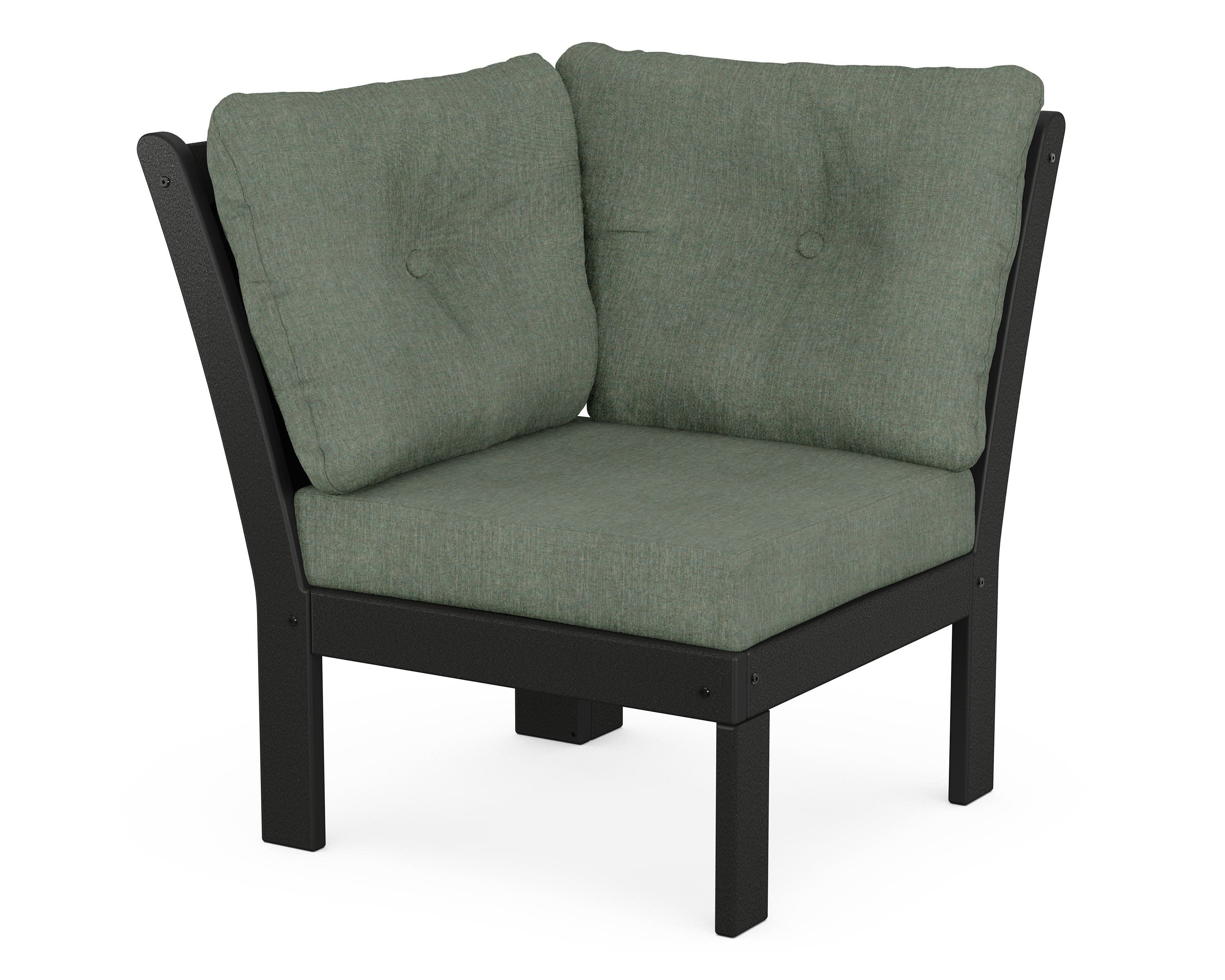 Vineyard Modular Corner Chair in Black / Cast Sage