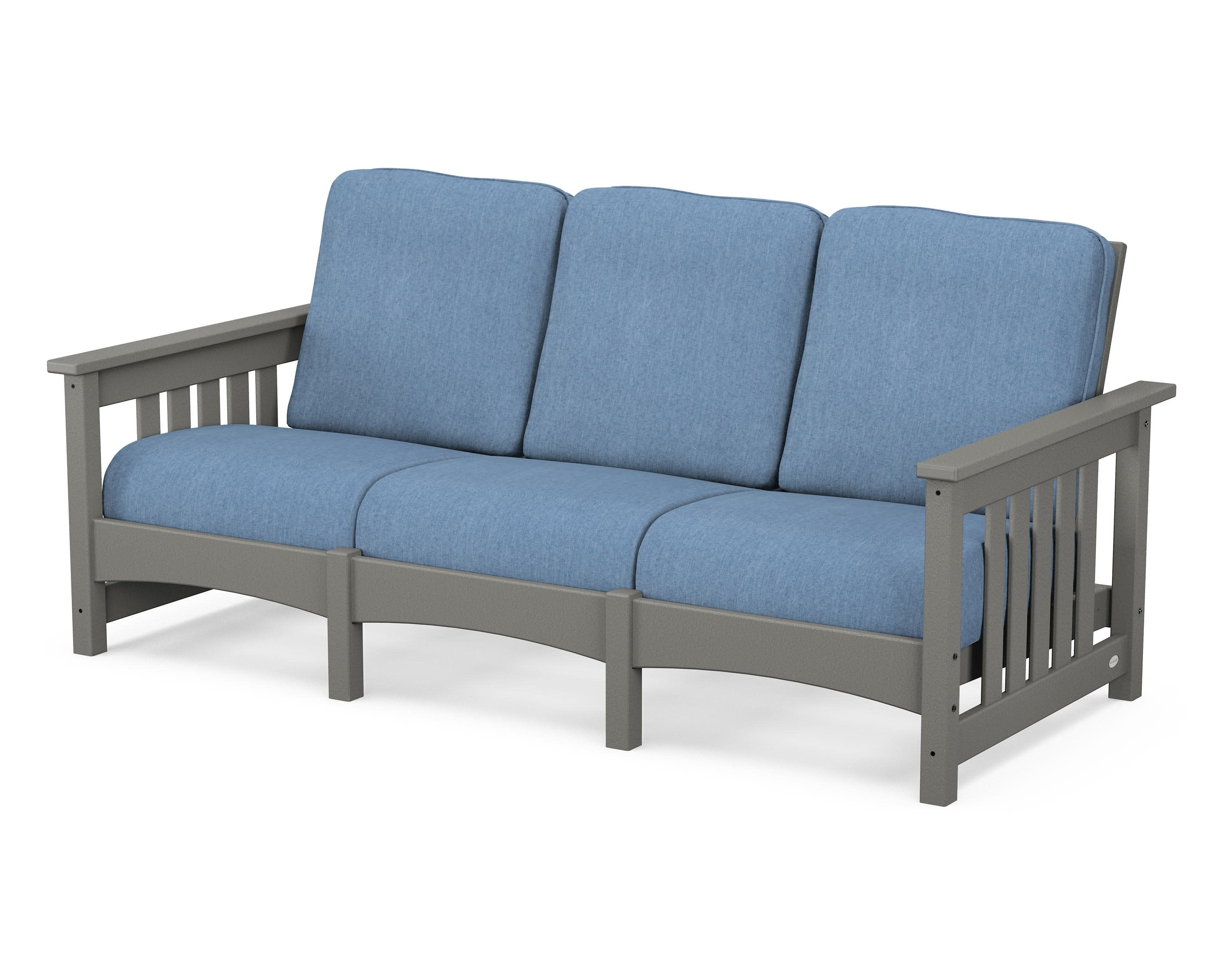 Club Mission Sofa in Slate Grey / Sky Blue