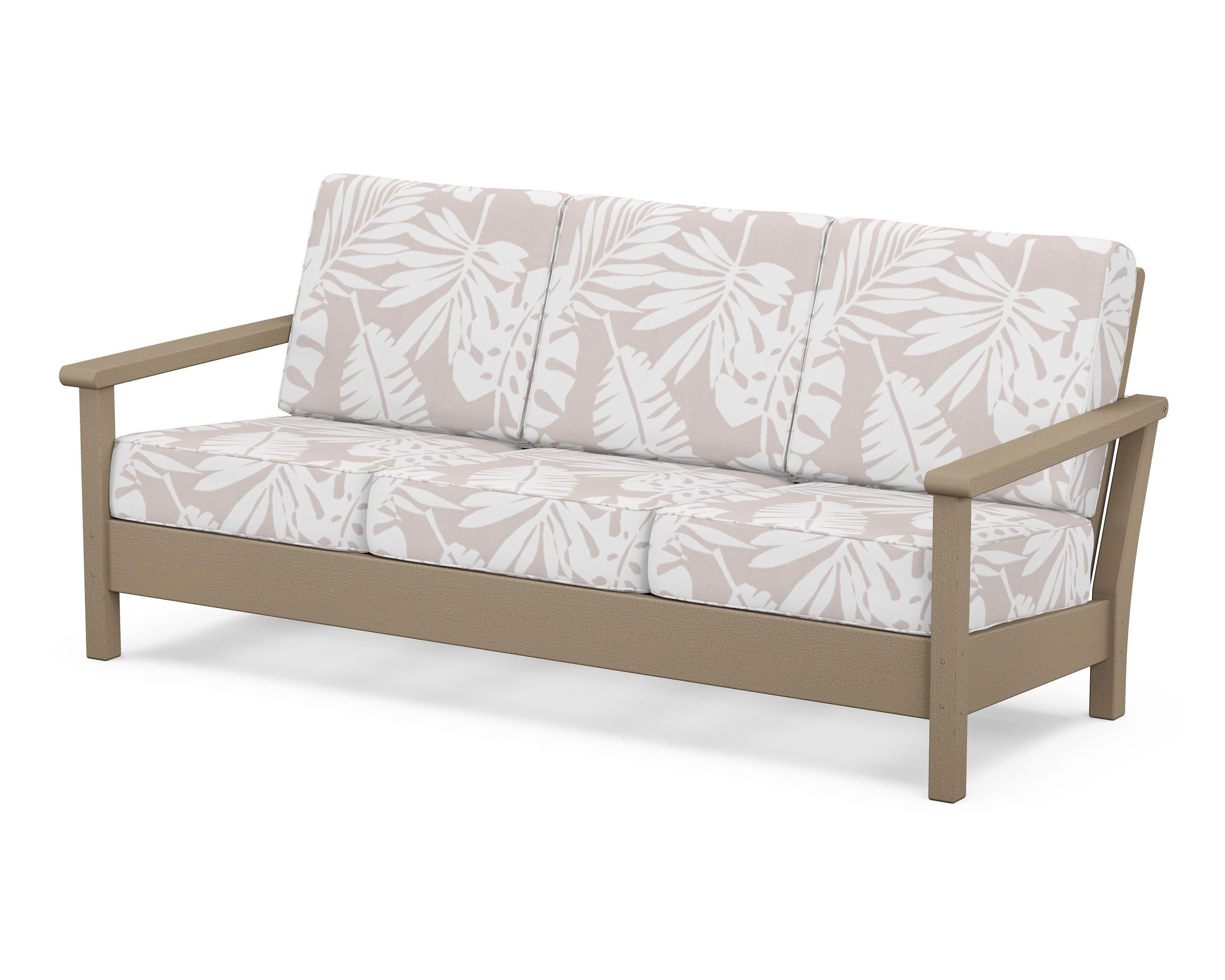 Harbour Deep Seating Sofa in Vintage Sahara / Leaf Dune Burlap