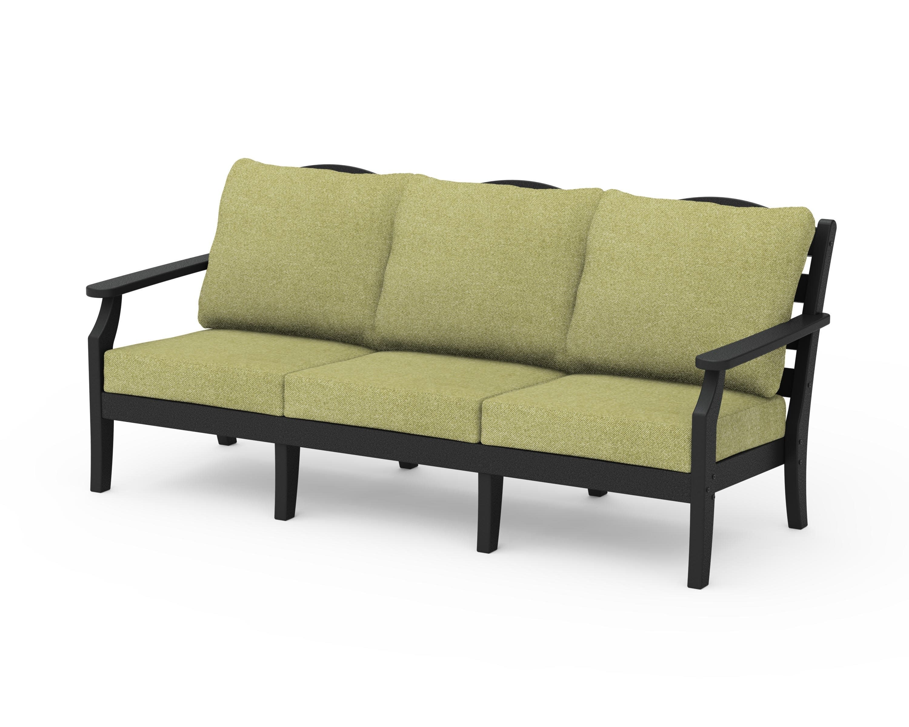 Savannah Deep Seating Sofa in Black / Chartreuse Boucle