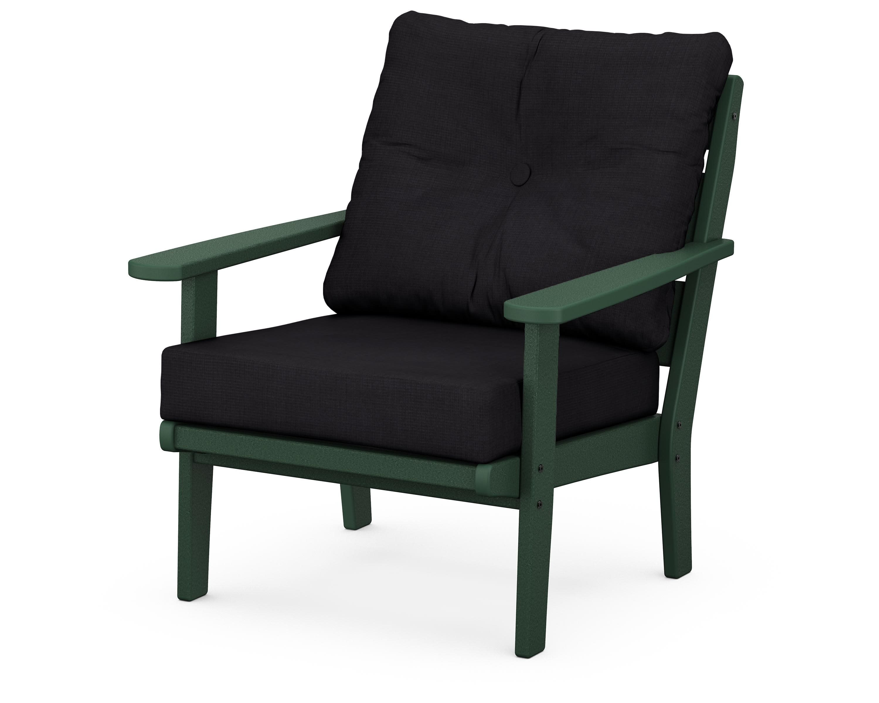 Lakeside Deep Seating Chair in Green / Midnight Linen