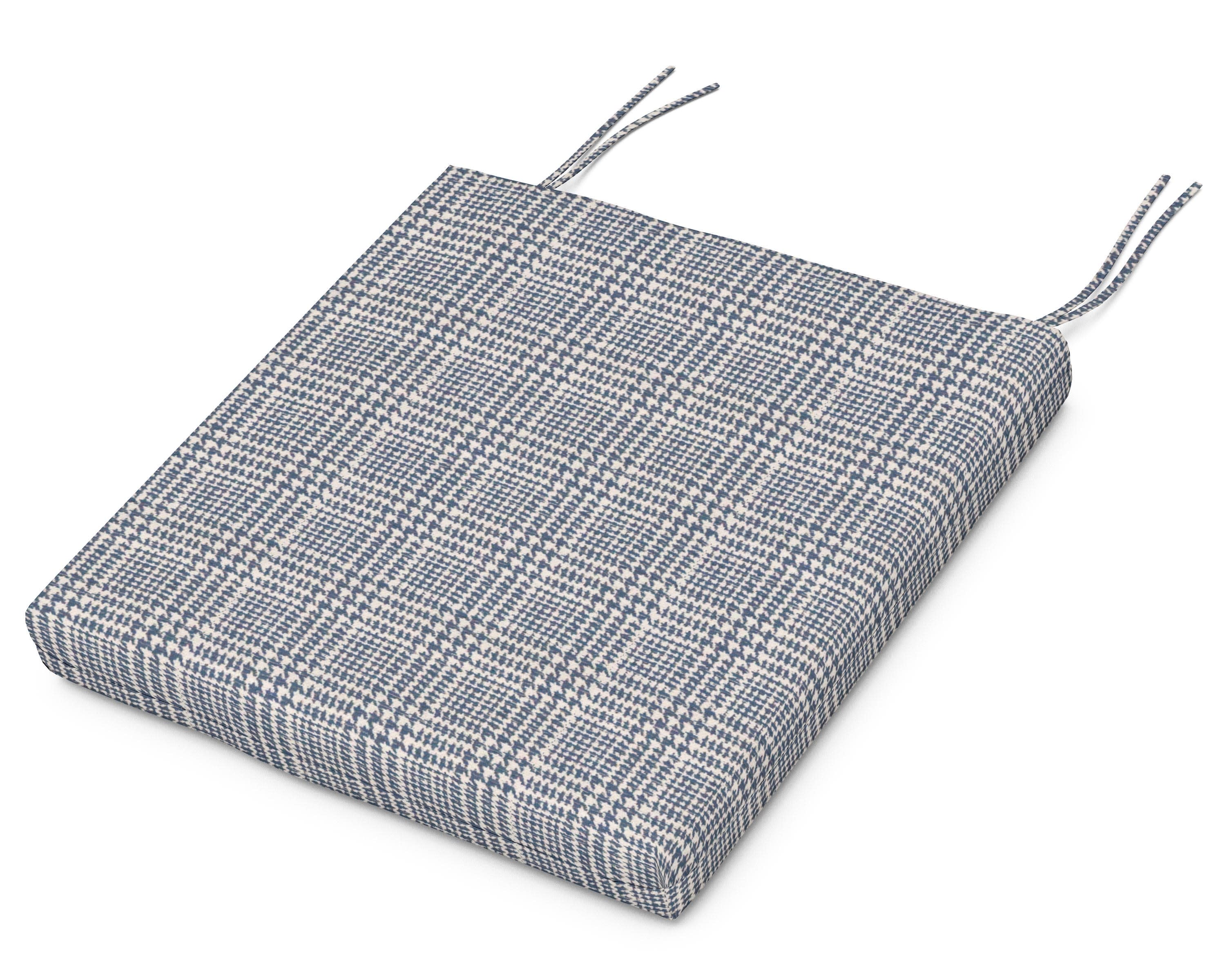 Acadia Dining Arm Seat Pad in Houndstooth Sky Blue