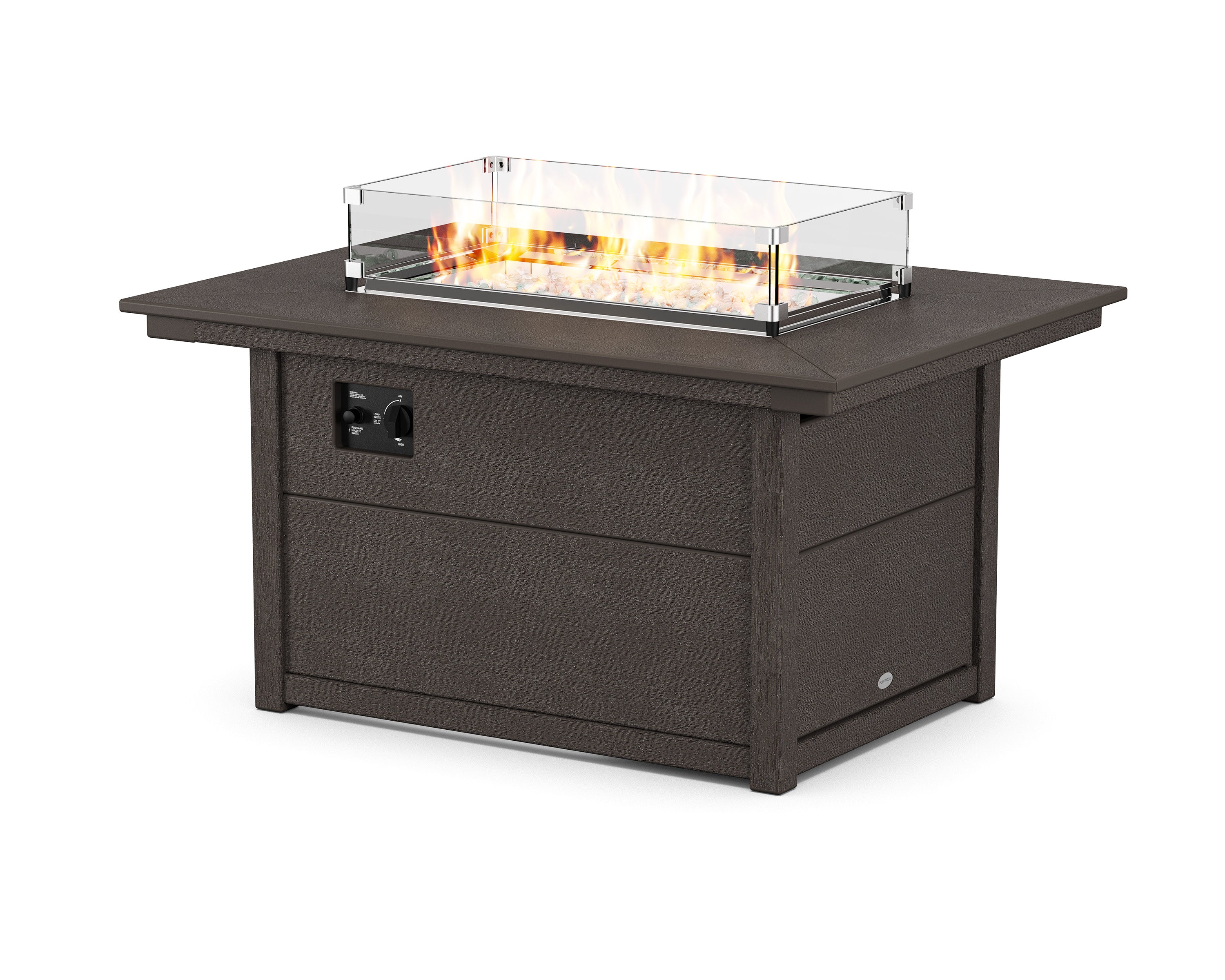Rectangle 34" X 46" Fire Pit Table in Vintage Coffee