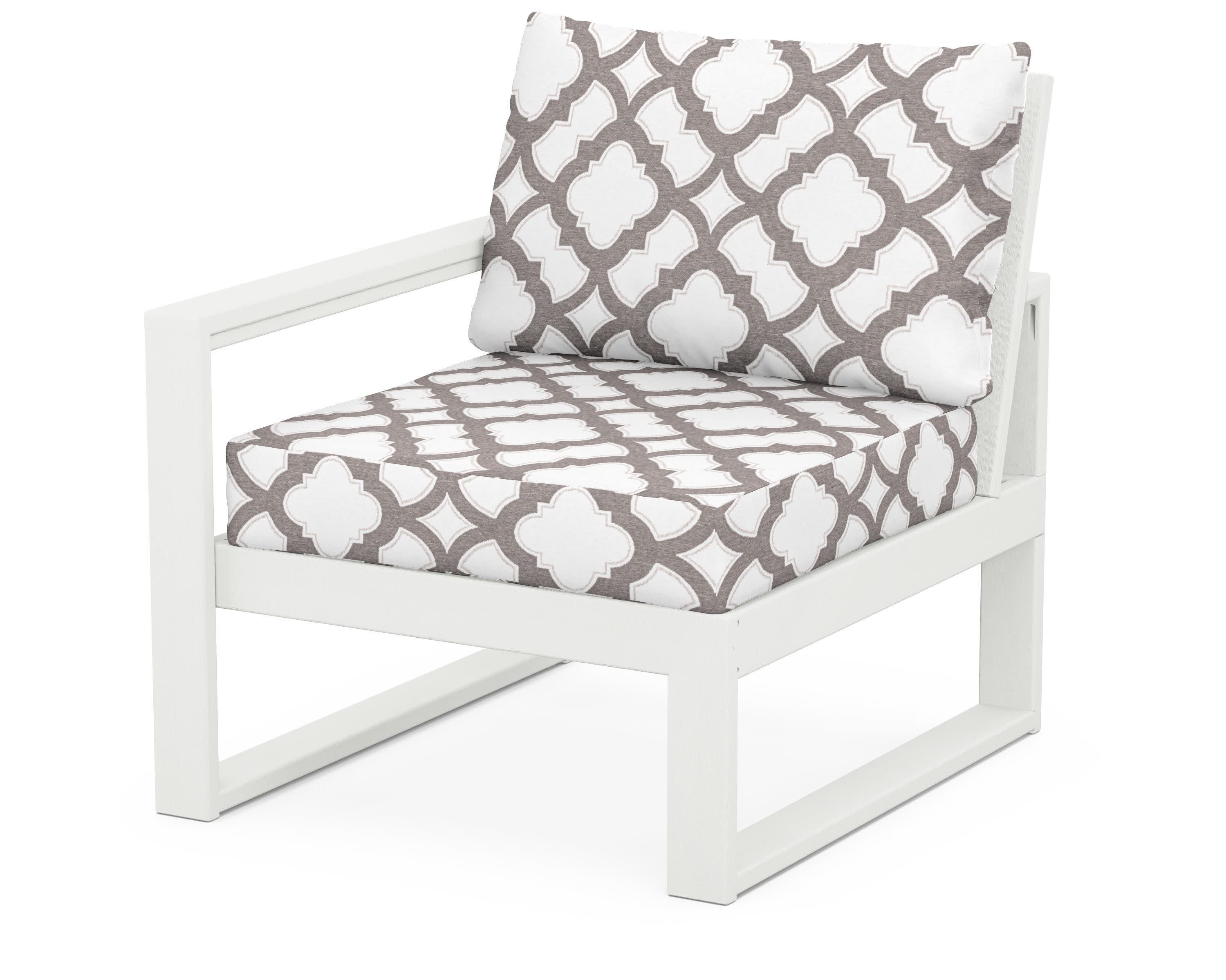 EDGE Modular Left Arm Chair in Vintage White / Trellis Grey Mist