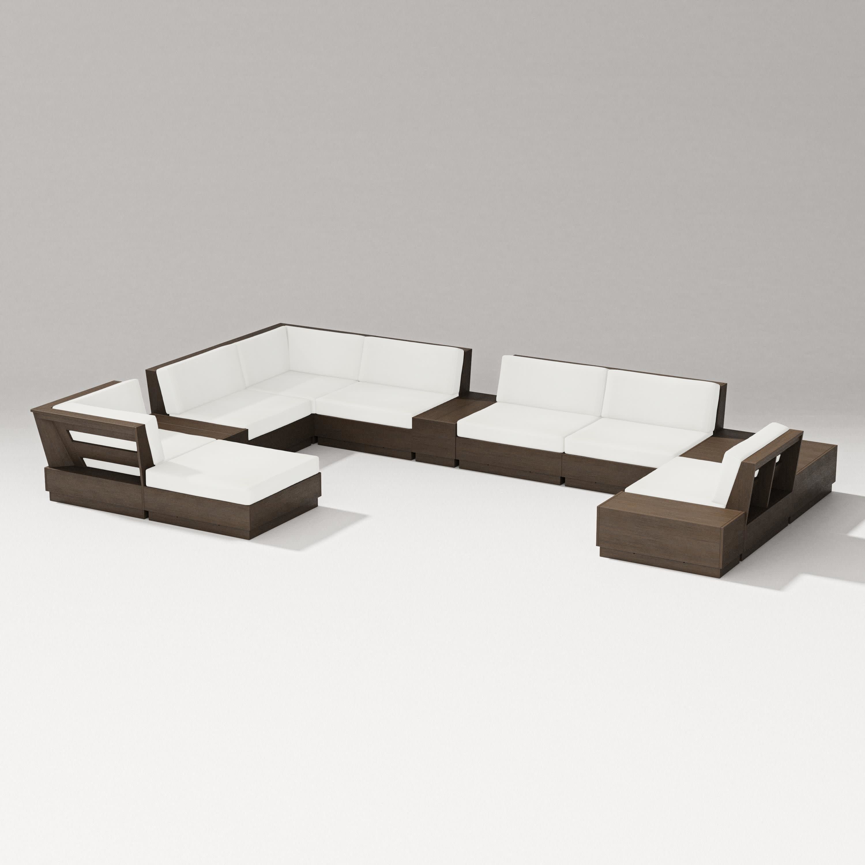 Elevate 12-Piece Conversation Sectional Set in Kona / Natural Linen