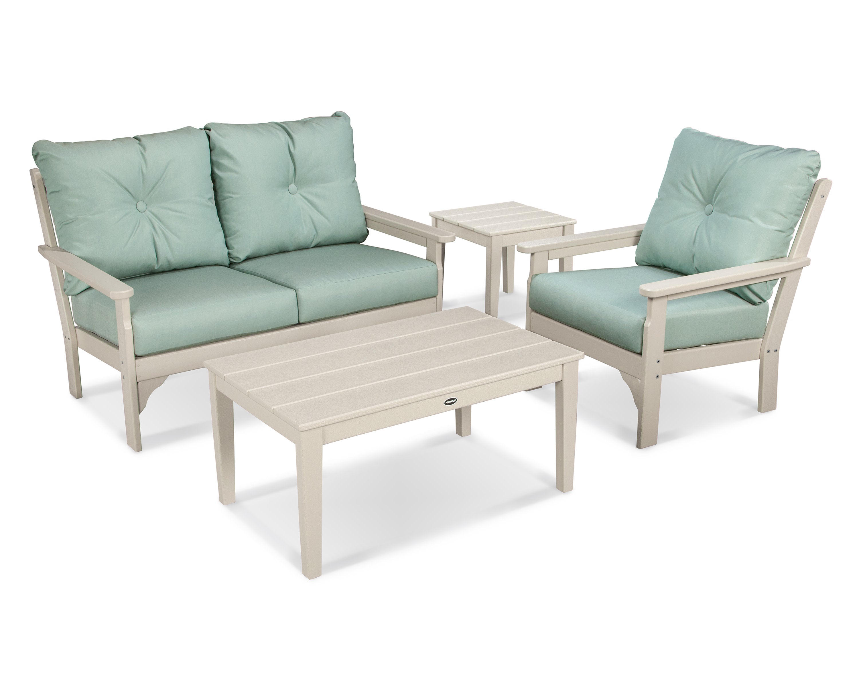 Vineyard 4-Piece Deep Seating Set in Sand / Spa