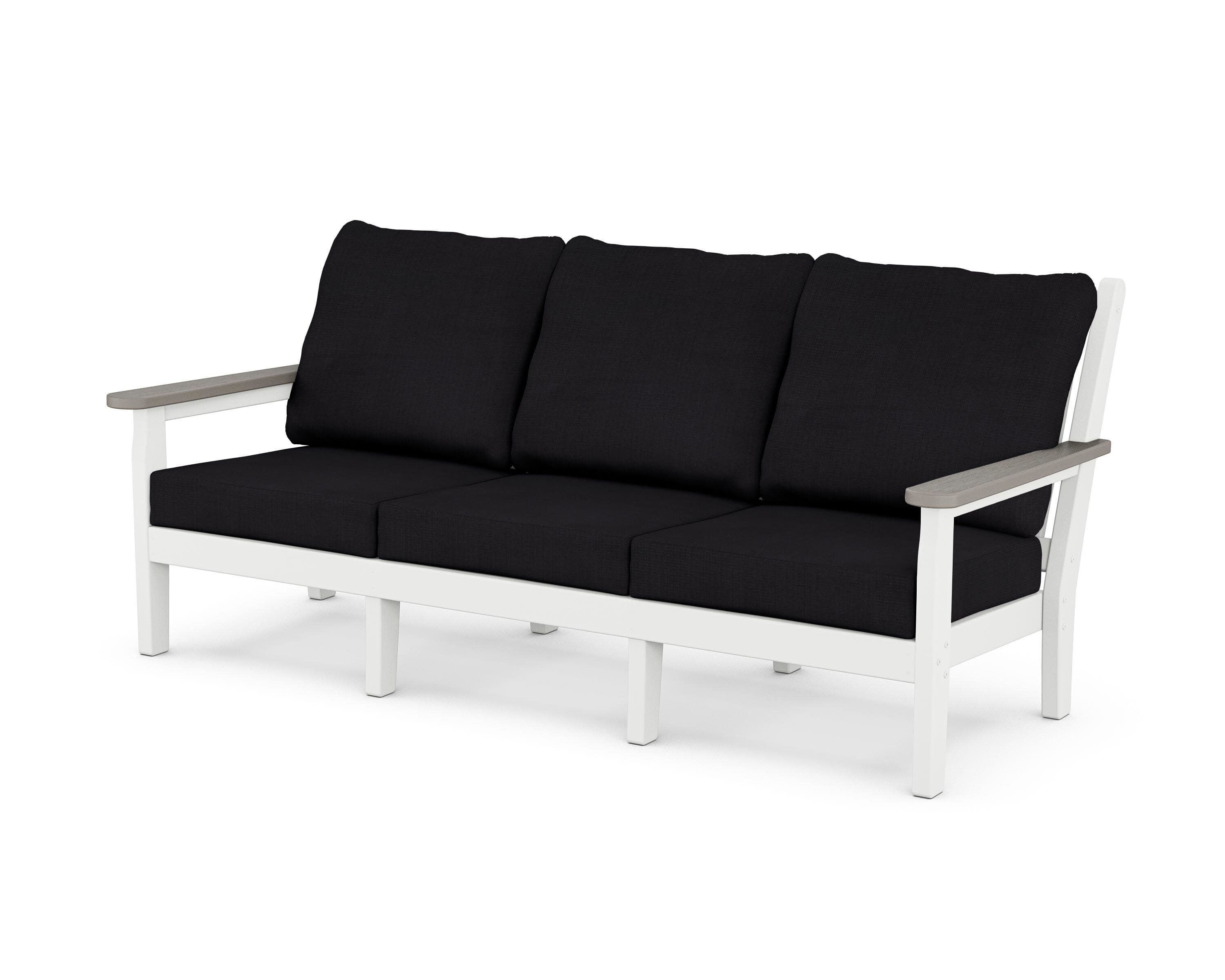 Chippendale Deep Seating Sofa in White / Driftwood / Midnight Linen