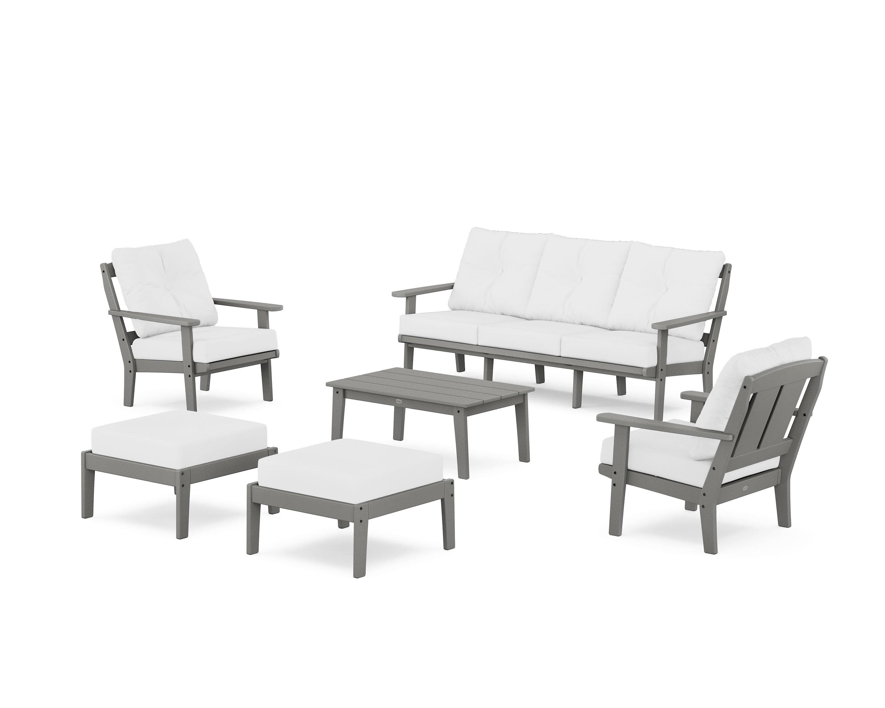 Mission 6-Piece Lounge Sofa Set in Slate Grey / Natural