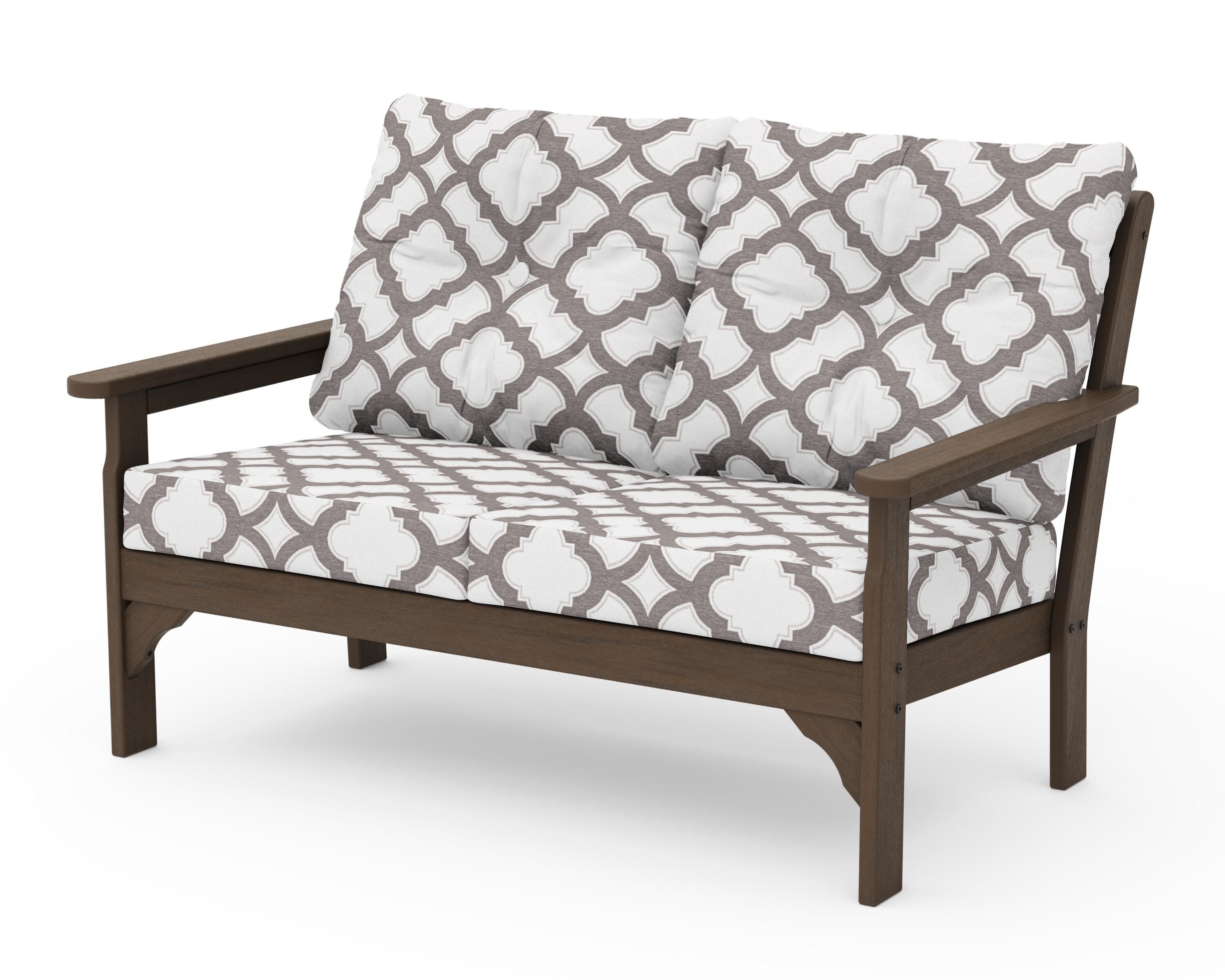 Vineyard Deep Seating Loveseat in Kona / Trellis Grey Mist