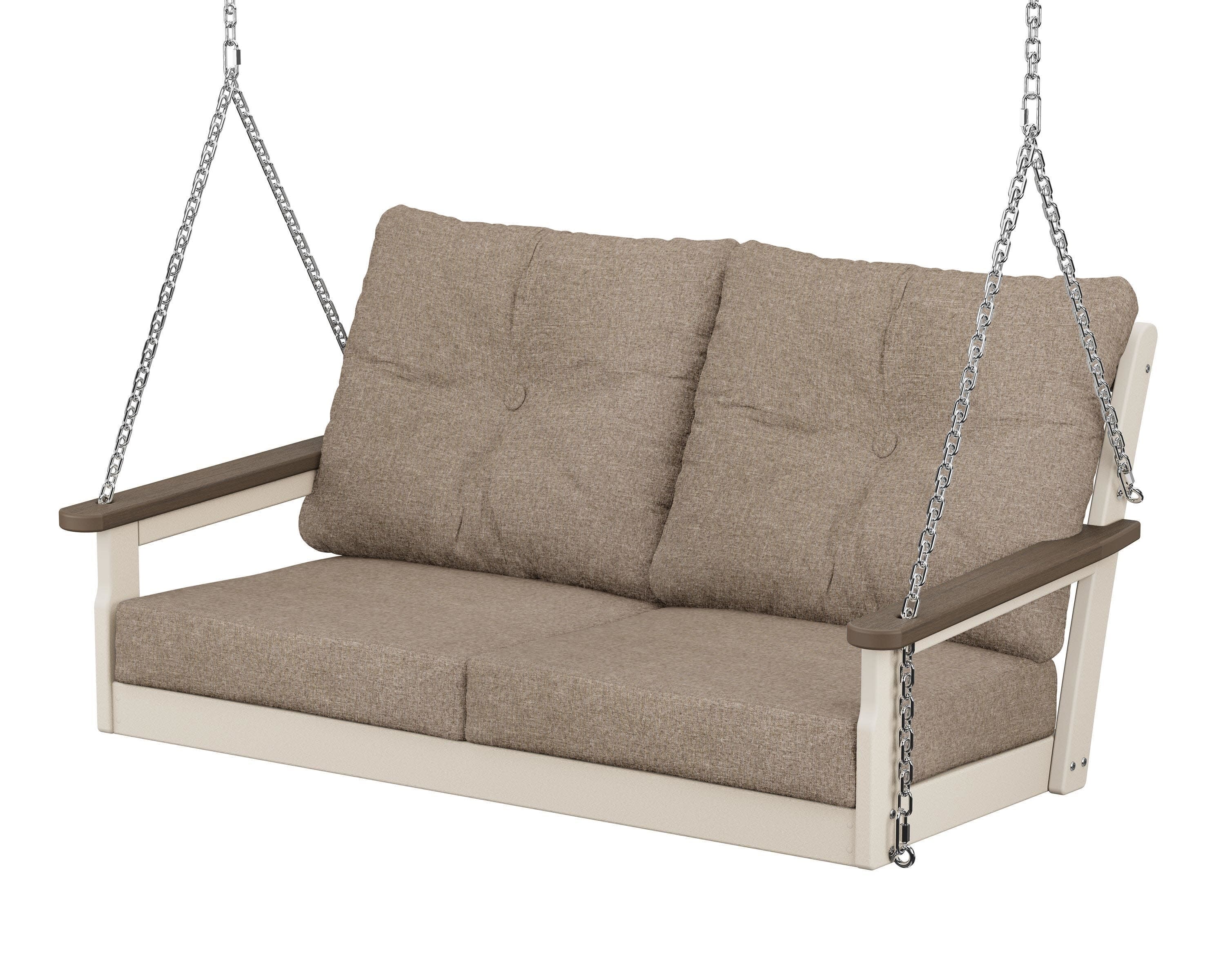Vineyard Deep Seating Swing in Sand / Kona / Spiced Burlap