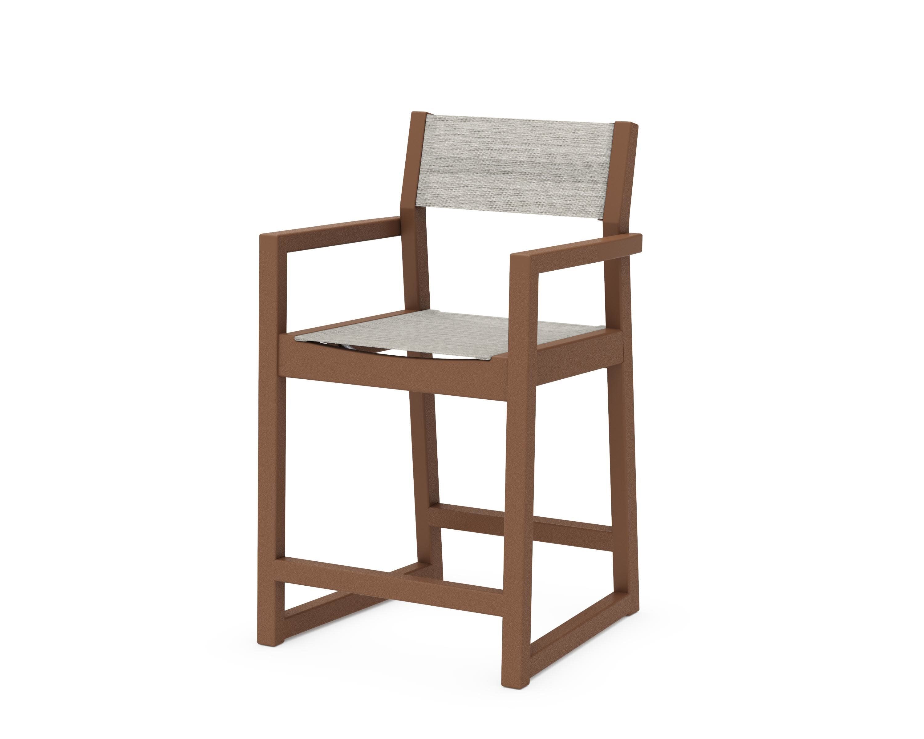 EDGE Sling Counter Arm Chair in Teak / Birch Sling