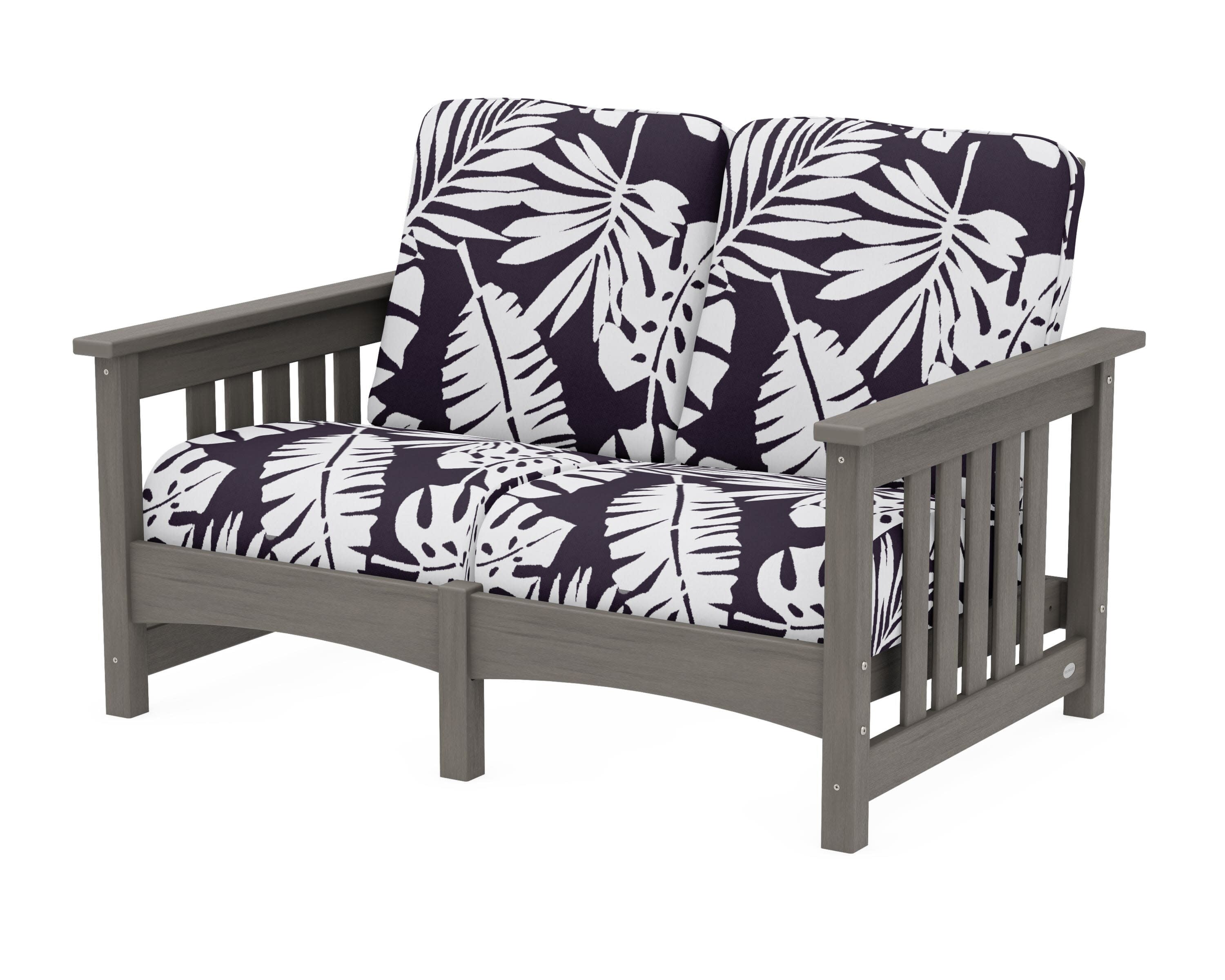 Club Mission Loveseat in Driftwood / Leaf Navy