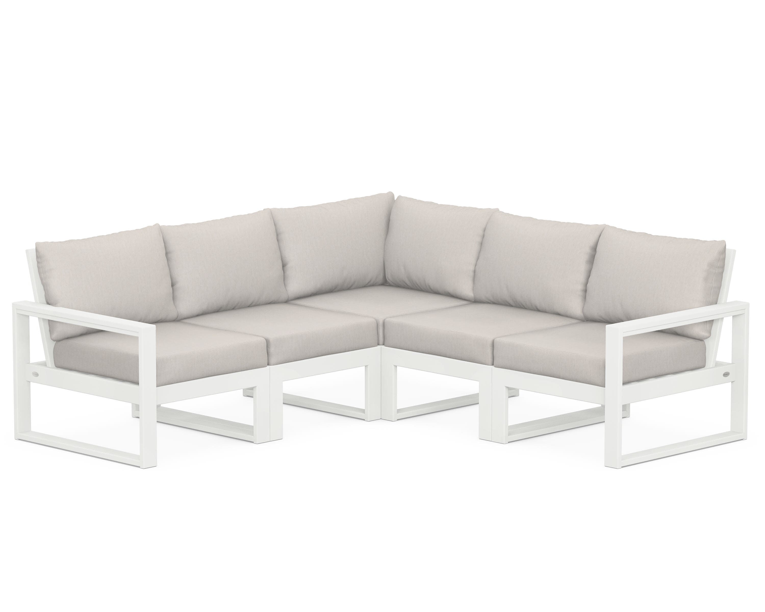 EDGE 5-Piece Modular Deep Seating Set in Vintage White / Cast Ash
