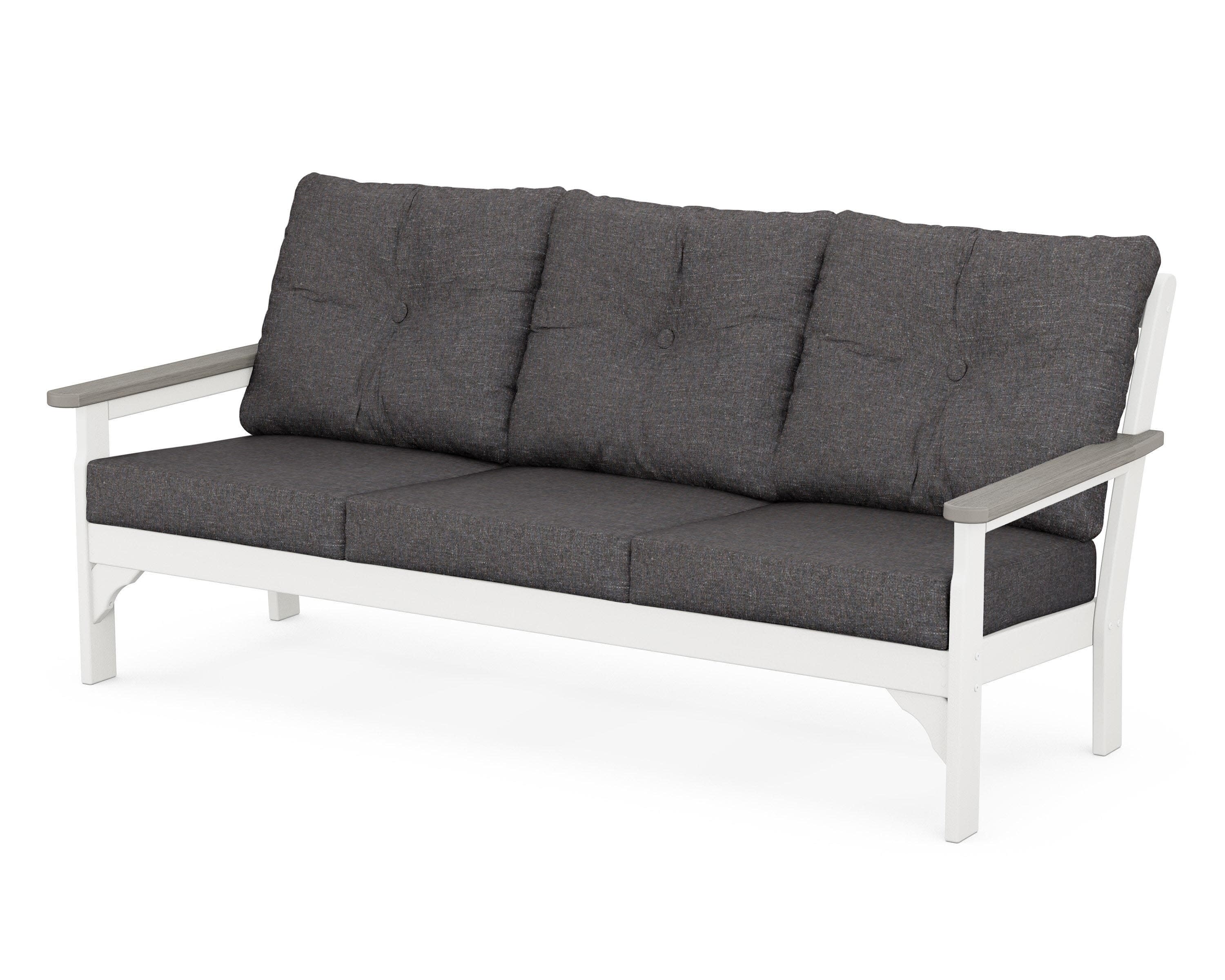 Vineyard Deep Seating Sofa in White / Driftwood / Ash Charcoal