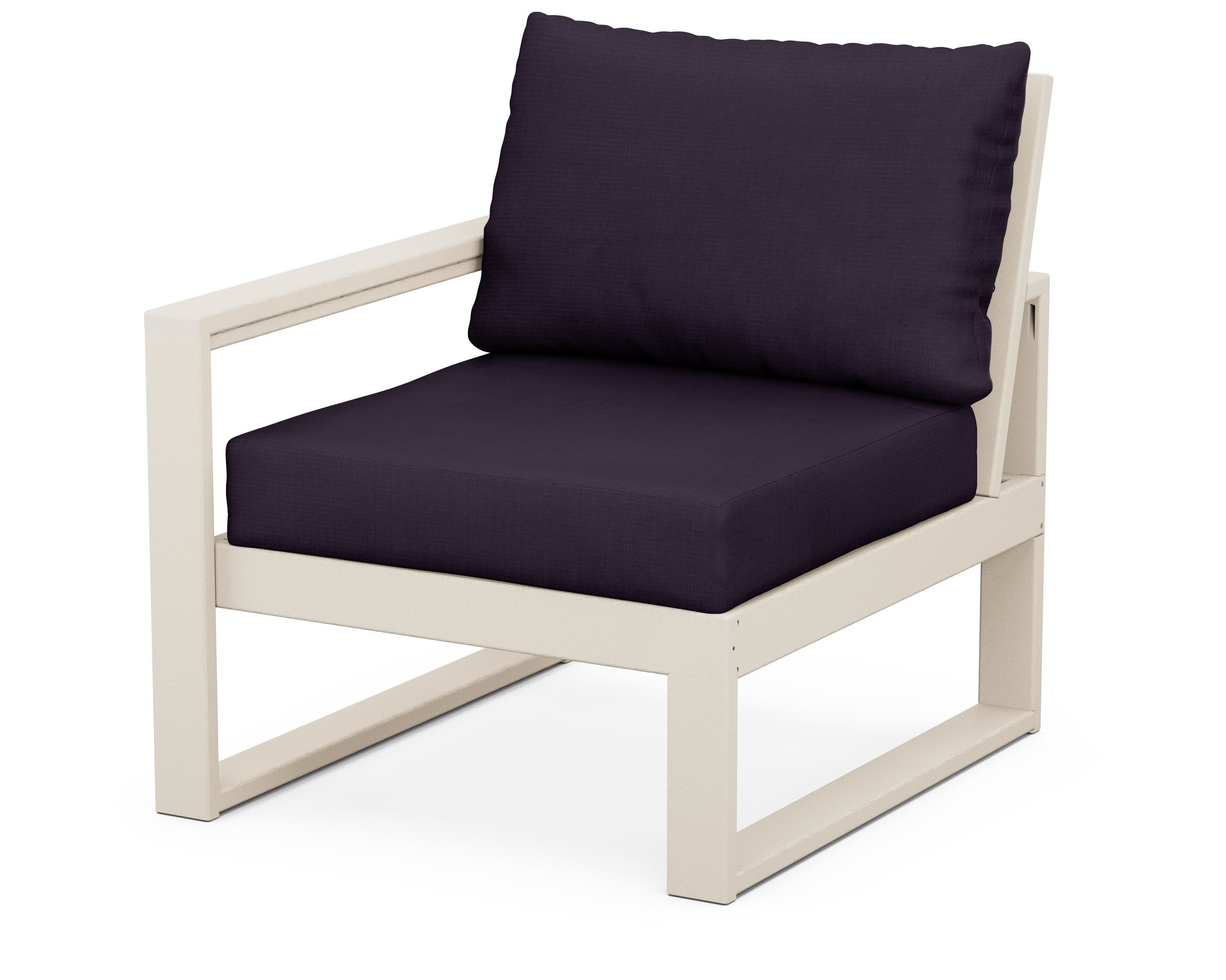 EDGE Modular Left Arm Chair in Sand / Navy Linen