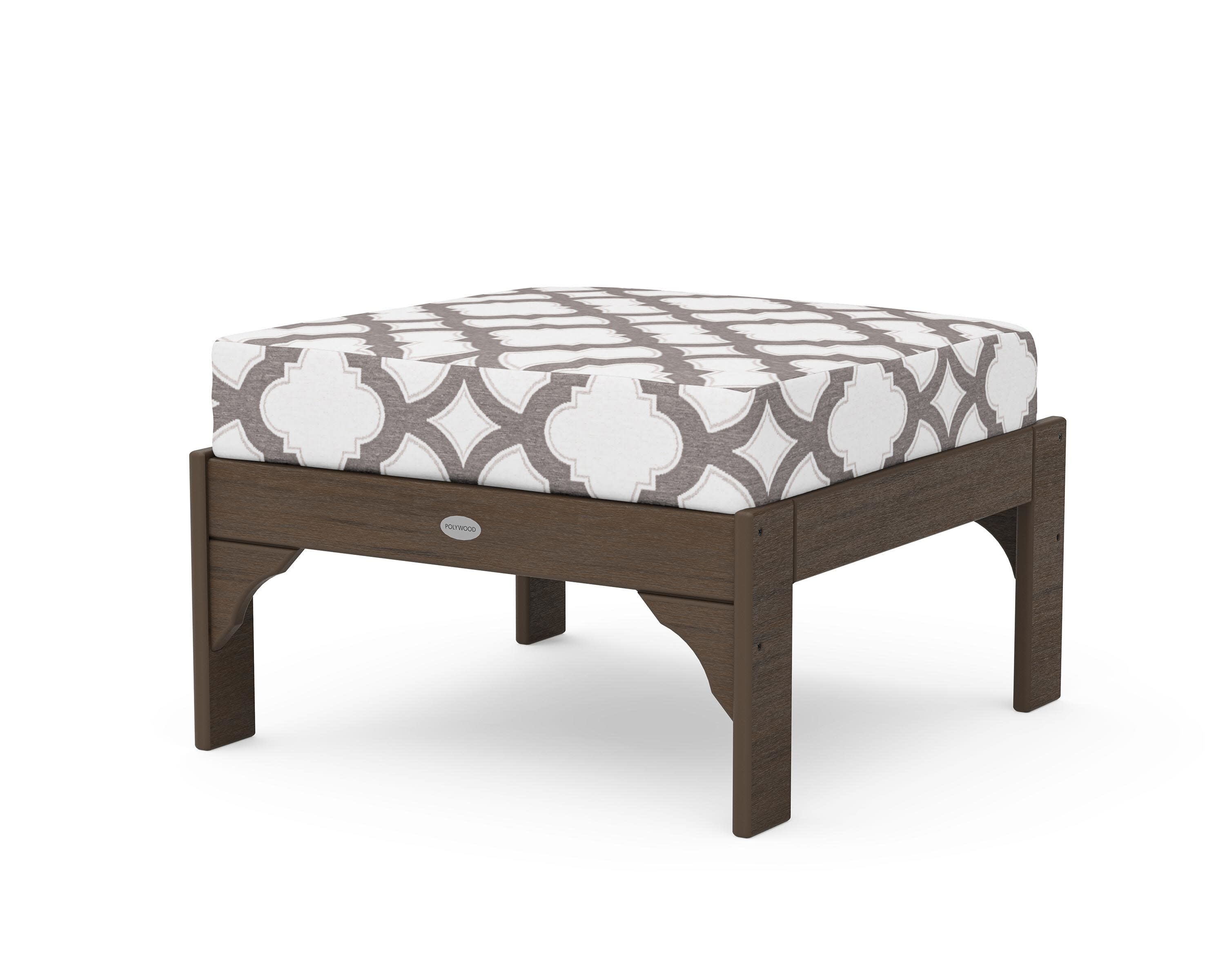 Vineyard Deep Seating Ottoman in Kona / Trellis Grey Mist