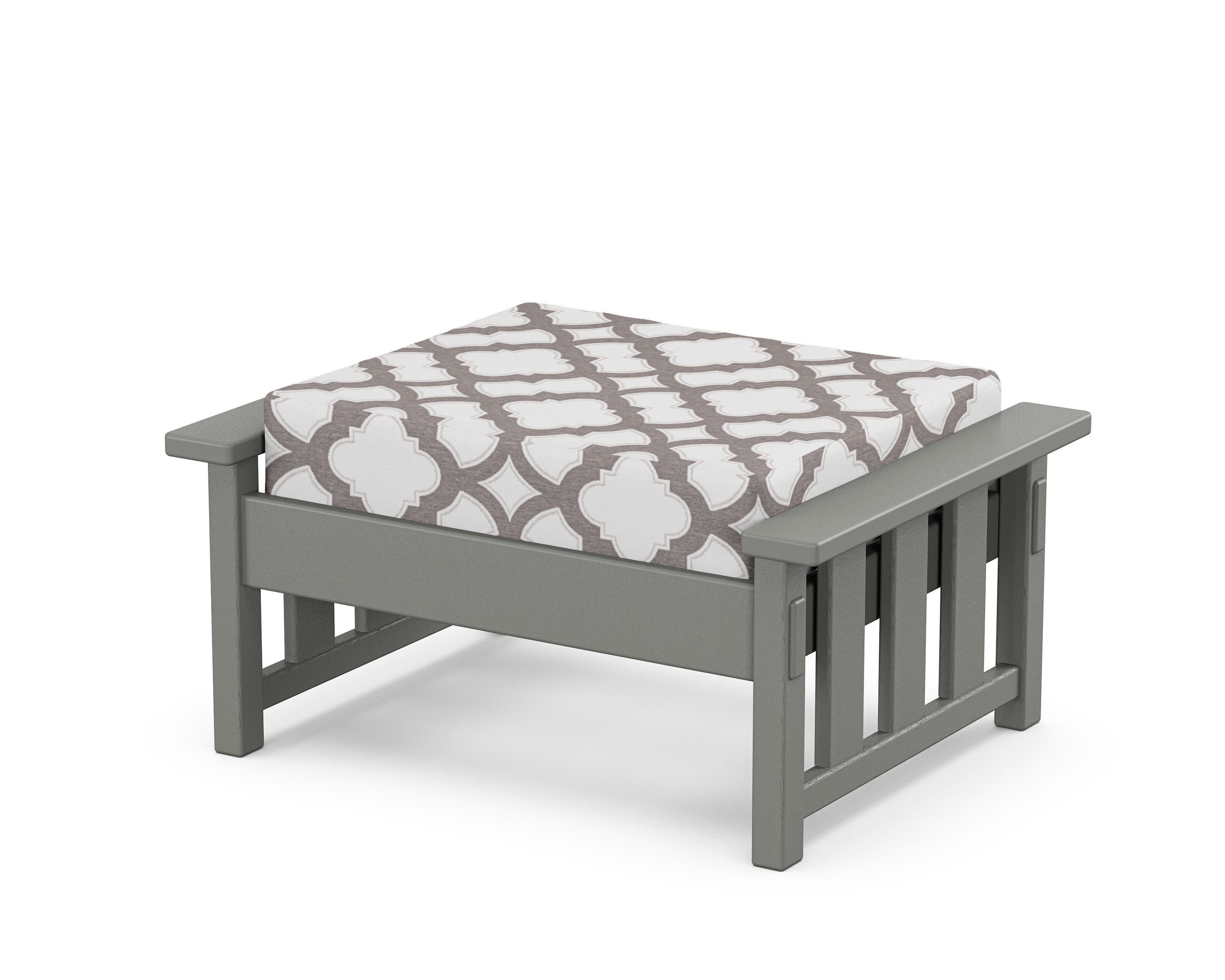 Acadia Deep Seating Ottoman in Slate Grey / Trellis Grey Mist
