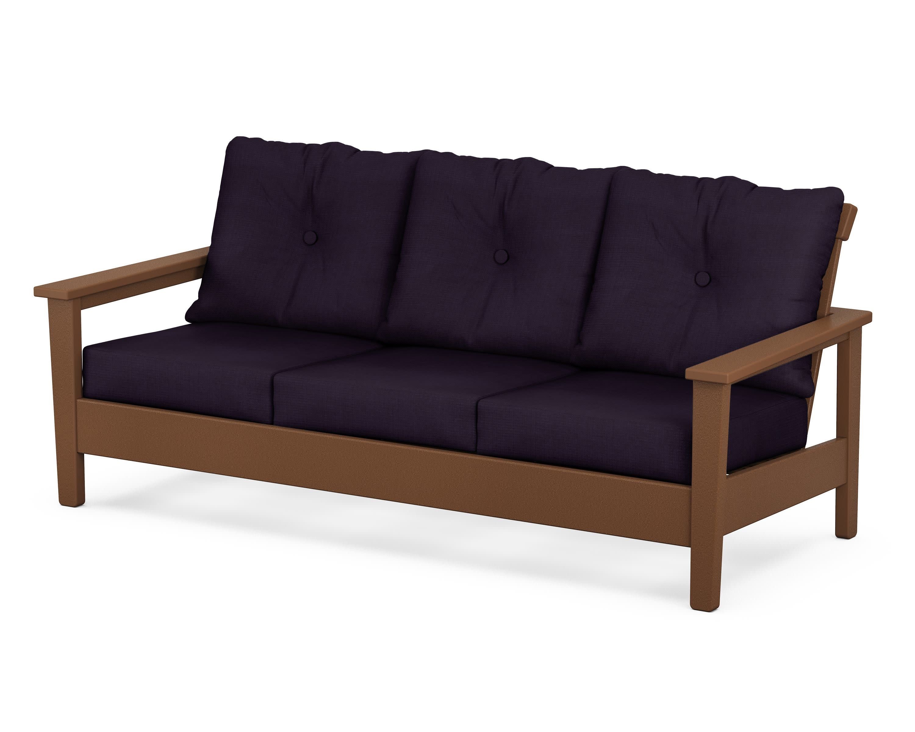Prescott Deep Seating Sofa in Teak / Navy Linen