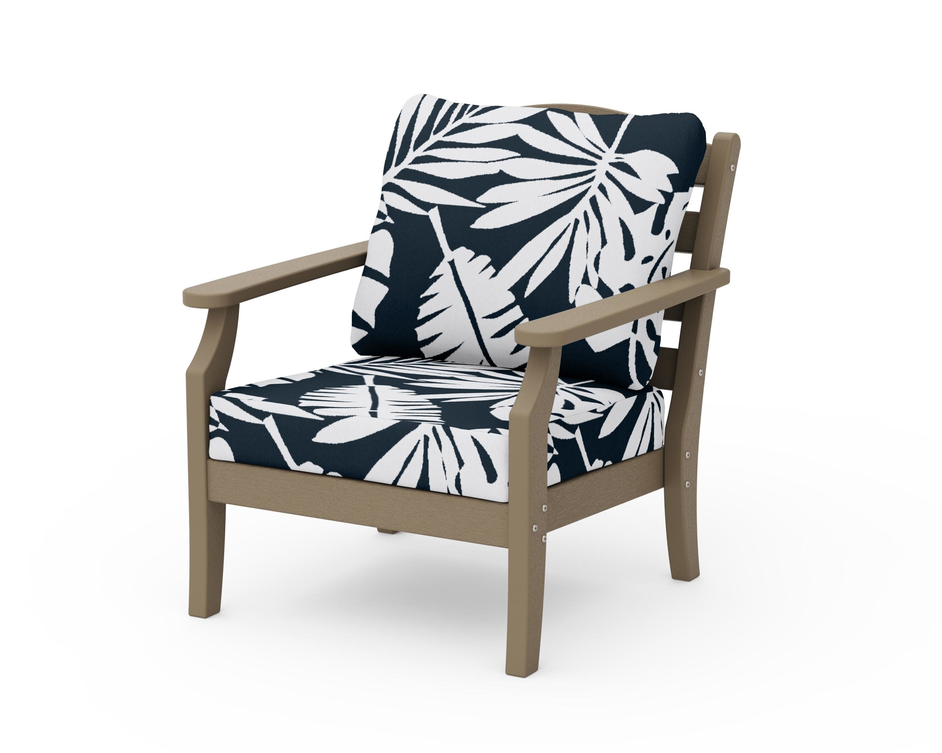 Savannah Deep Seating Chair in Vintage Sahara / Leaf Marine Indigo