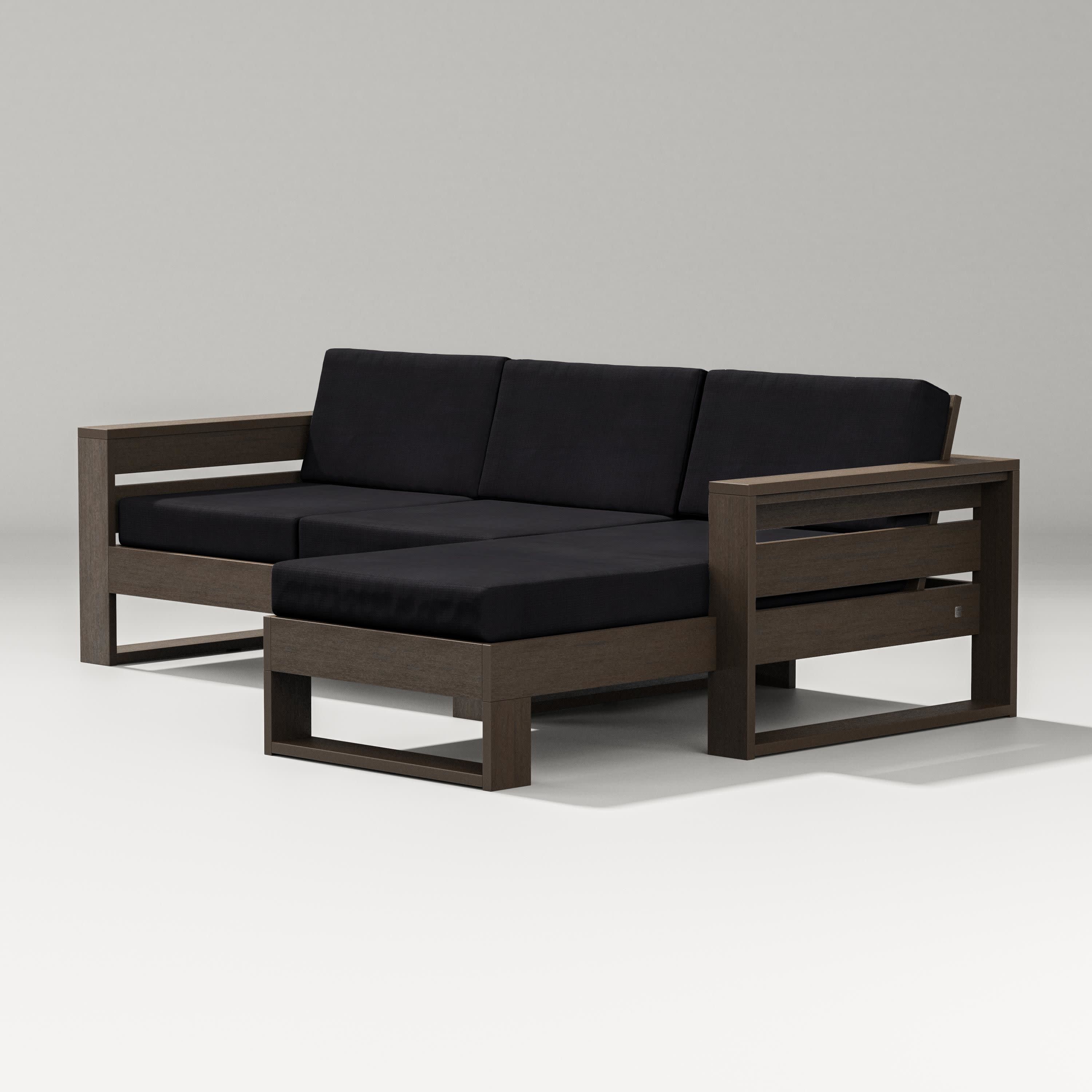 Latitude Right Chaise Sectional in Kona / Midnight Linen