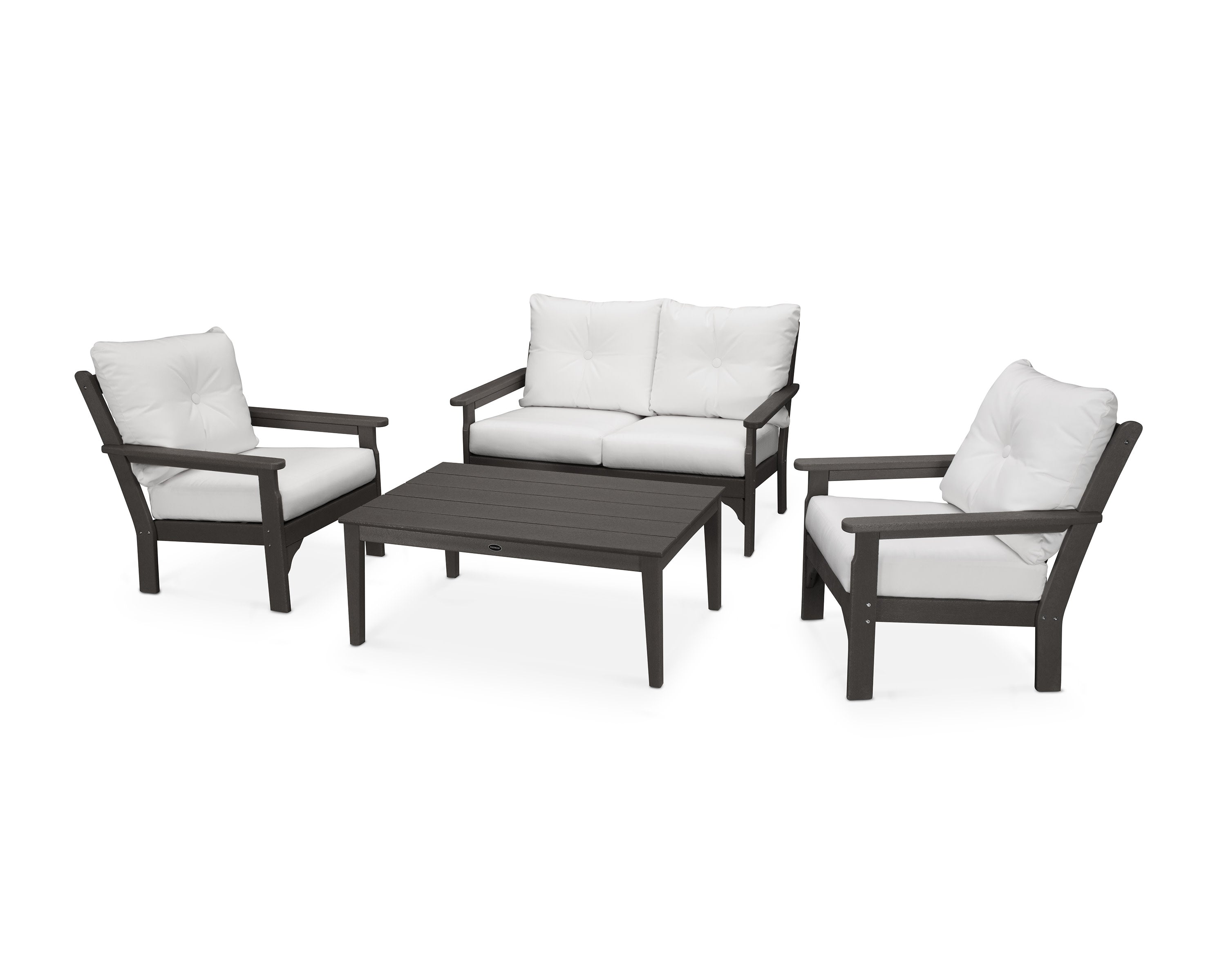 Vineyard 4-Piece Deep Seating Set in Vintage Coffee / Natural