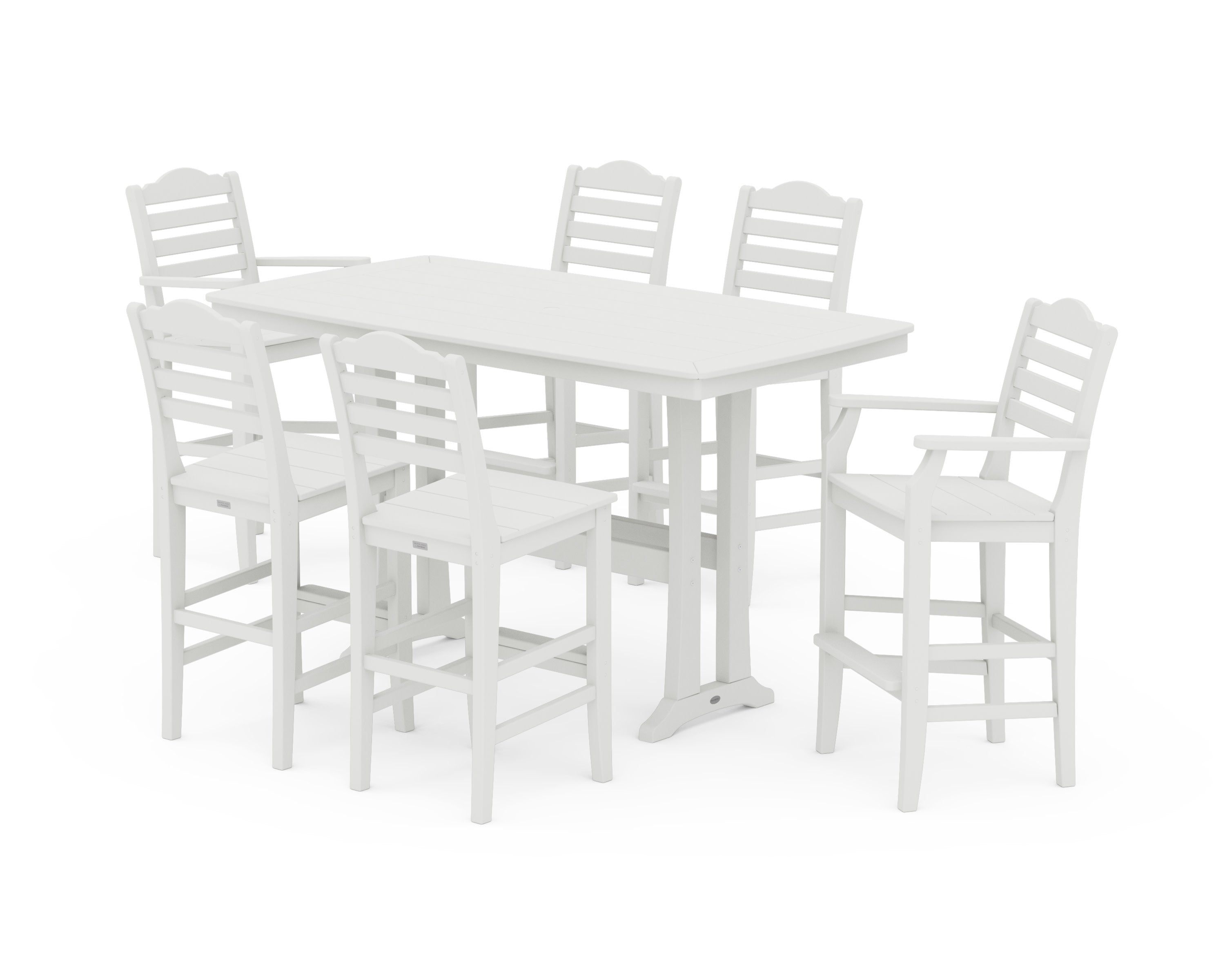 Savannah 7-Piece Farmhouse Bar Set in Vintage White